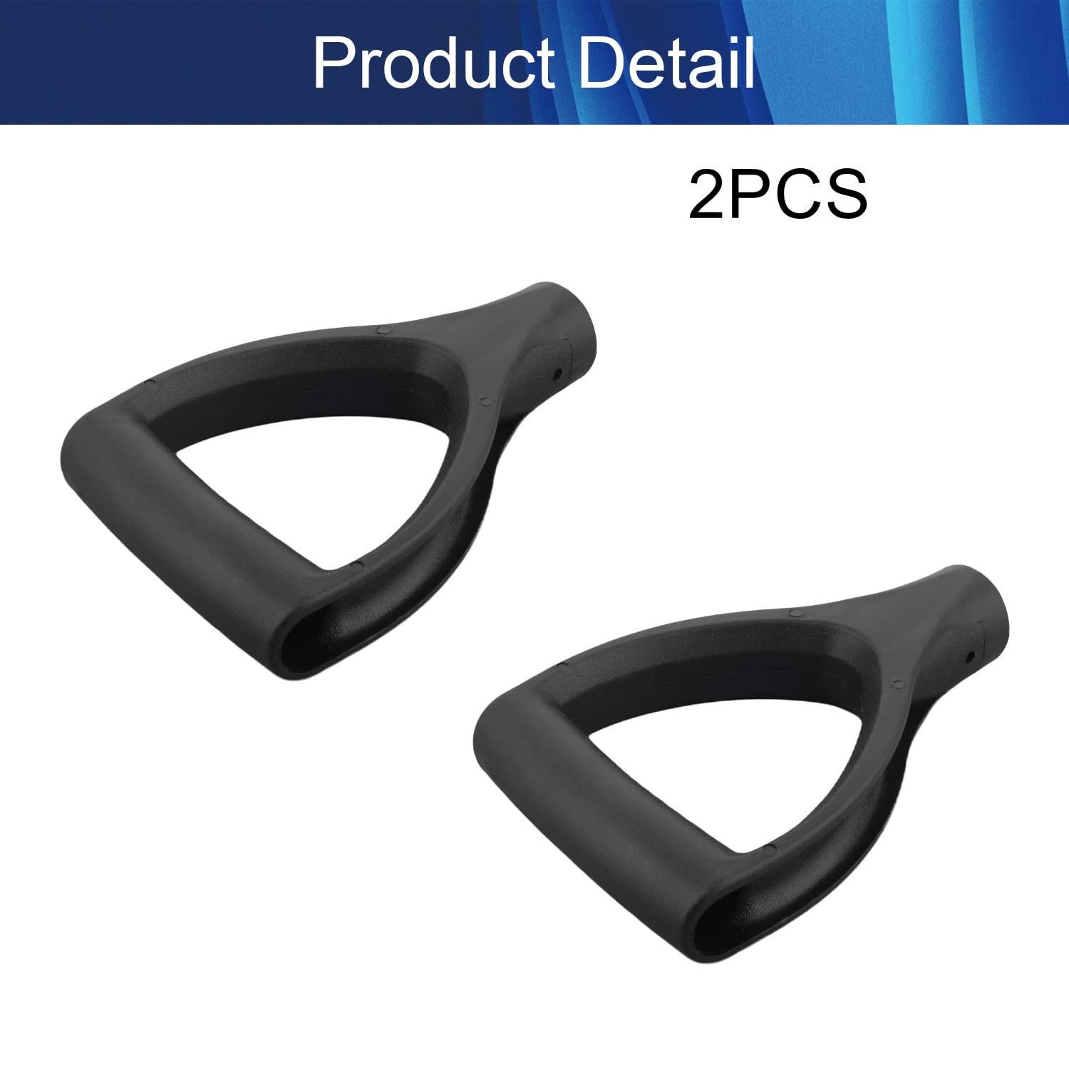 2PCS D-Shaped PVC Grip Shovel Handles, 32mm/1.26