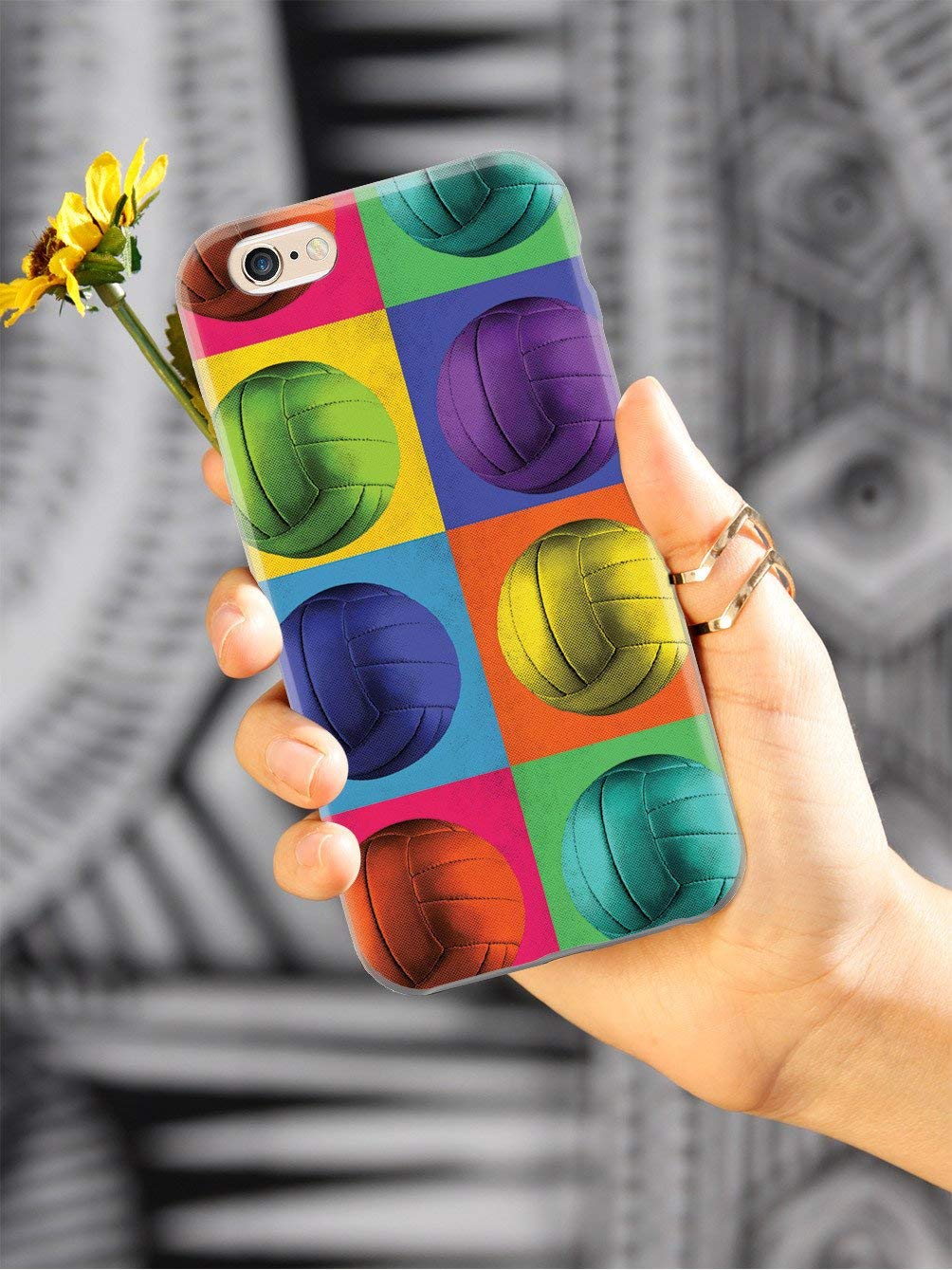 **Inspired Cases - 3D Textured Protective Phone Case for iPhone 6 Plus/6s Plus - Pop Art Volleyball Design - Shockproof & Durable Cover - Perfect for Sports, Travel & Daily Use**