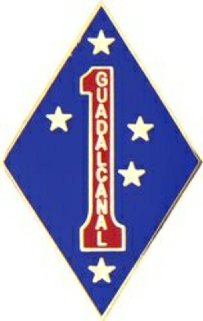 U.S. Marine Corps 1st Marine Division Lapel Pin - Blue Military Hat Pin (1.25 Inch) for Veterans, Collectors & Patriotic Gifts - Perfect for Uniforms, Caps & Display Cases