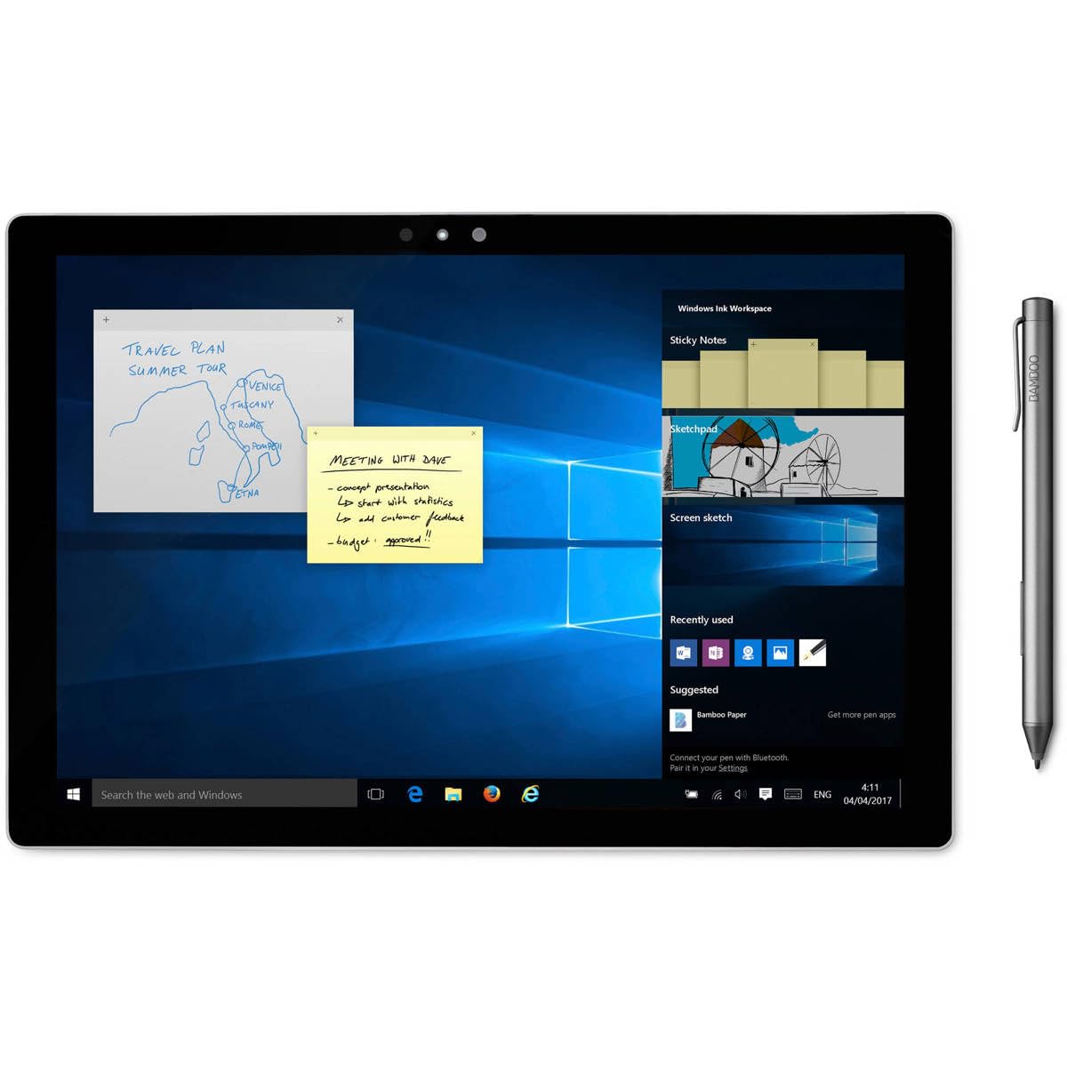 Wacom Bamboo Ink 2nd Gen Smart Stylus for Windows Ink | Grey Compact Design | Perfect for Note-Taking, Sketching & Digital Art