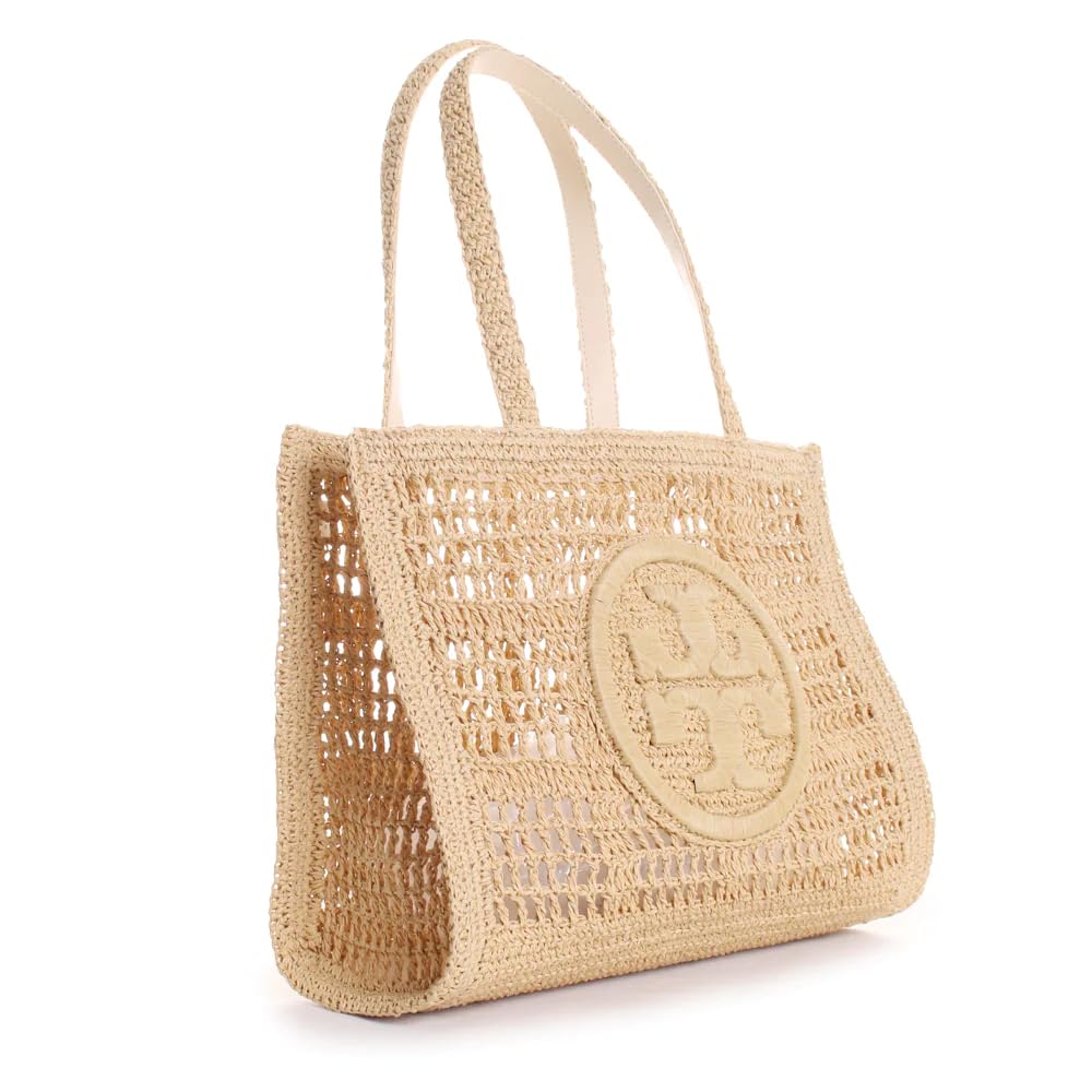 Tory Burch Ella Small Crochet Tote Bag for Women - Elegant Handmade Shoulder Bag for Work, Travel & Everyday Use