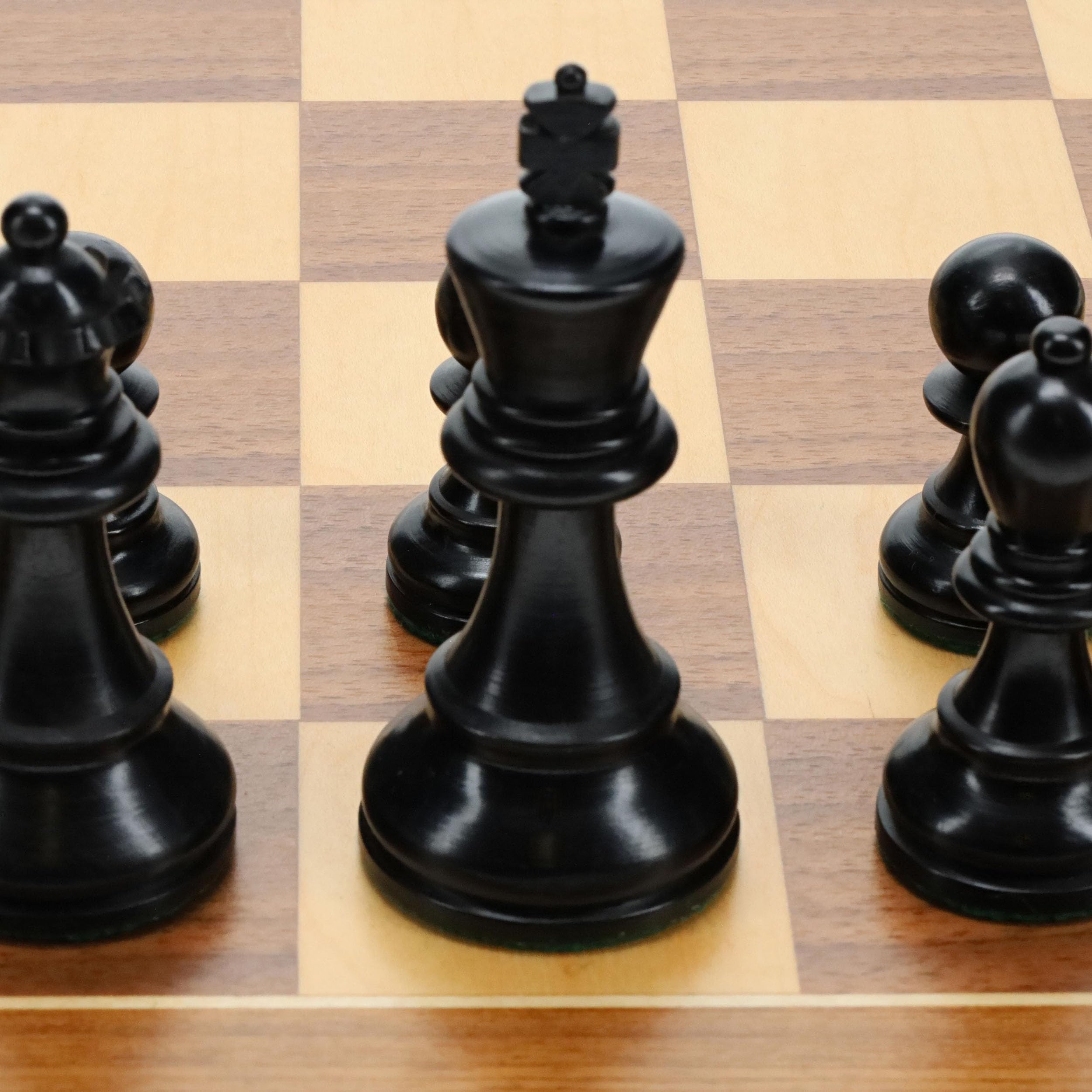 WE Games Jacques Weighted Wooden Chess Pieces - Hand-Polished Black Stained Wood Chess Set with 3.5