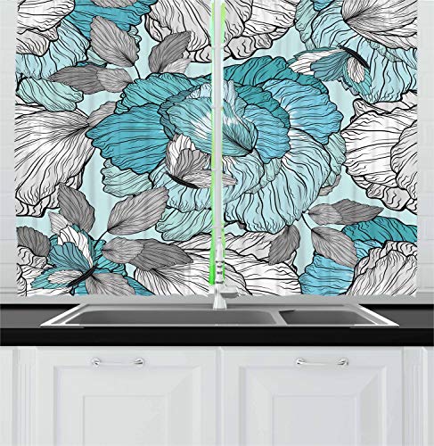 Aqua Pale Grey and White