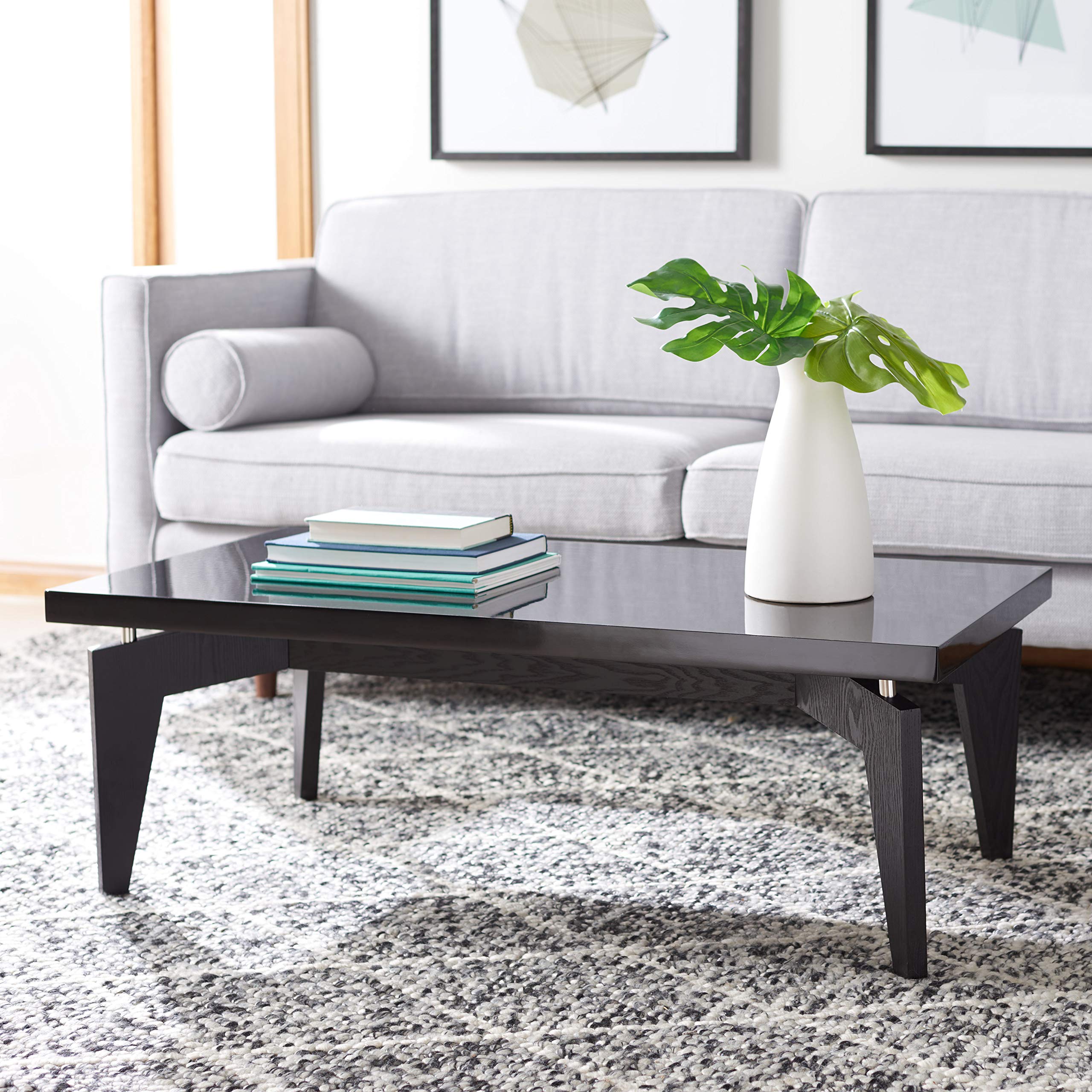 Safavieh Josef Retro Black Coffee Table - Mid-Century Modern Living Room Furniture for Small Spaces - Perfect for Apartments, Studios & Cozy Home Decor