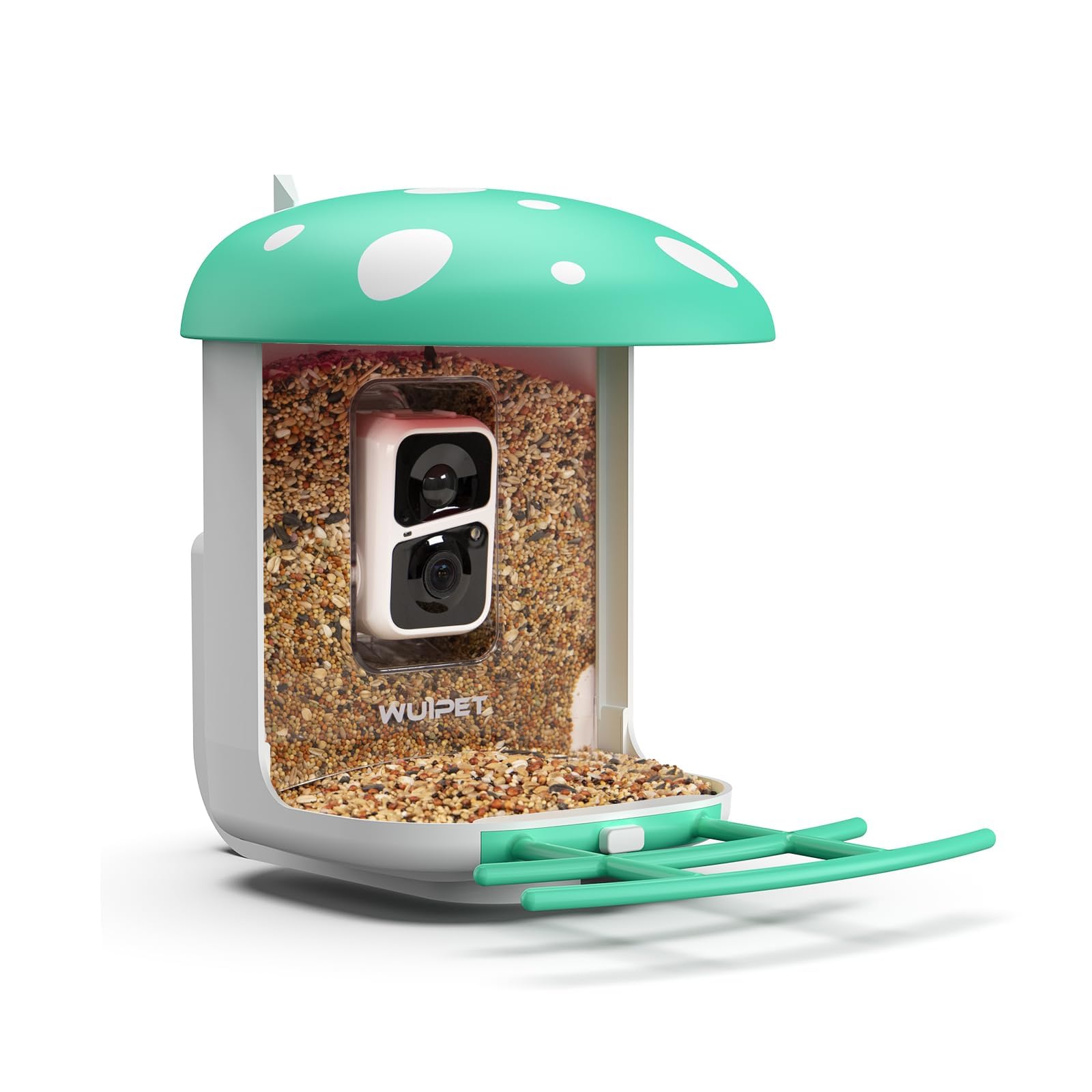 WUIPET Wireless Outdoor Bird Feeder with Camera - Solar Powered, Auto Video Recording & Instant Alerts - Perfect Gift for Bird Lovers (Orange, WP02) - Ideal for Backyard Birdwatching & Wildlife Monitoring