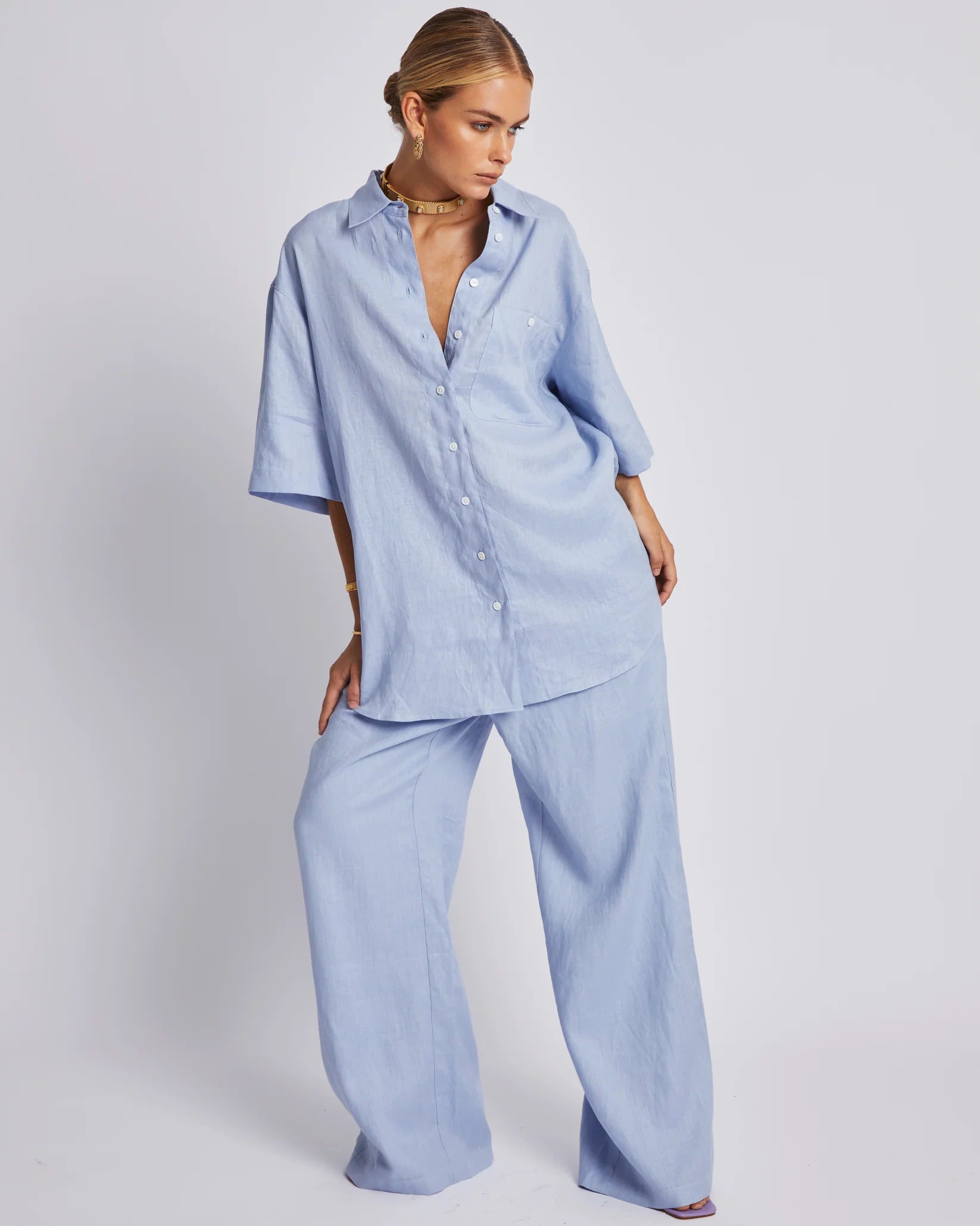 Alice Blue Oversized T-Shirt for Women - Comfortable & Stylish Big Shirt for Casual Wear, Lounge & Everyday Outfits