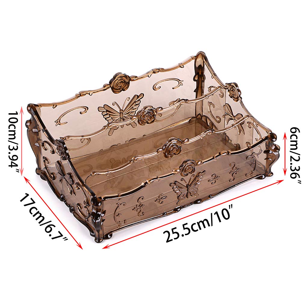 Hipiwe 3-Tier Makeup Organizer - Cosmetic Storage Rack with Butterfly Design for Vanity, Dresser & Bathroom Counter | Perfect for Organizing Lipsticks, Brushes & Skincare Products