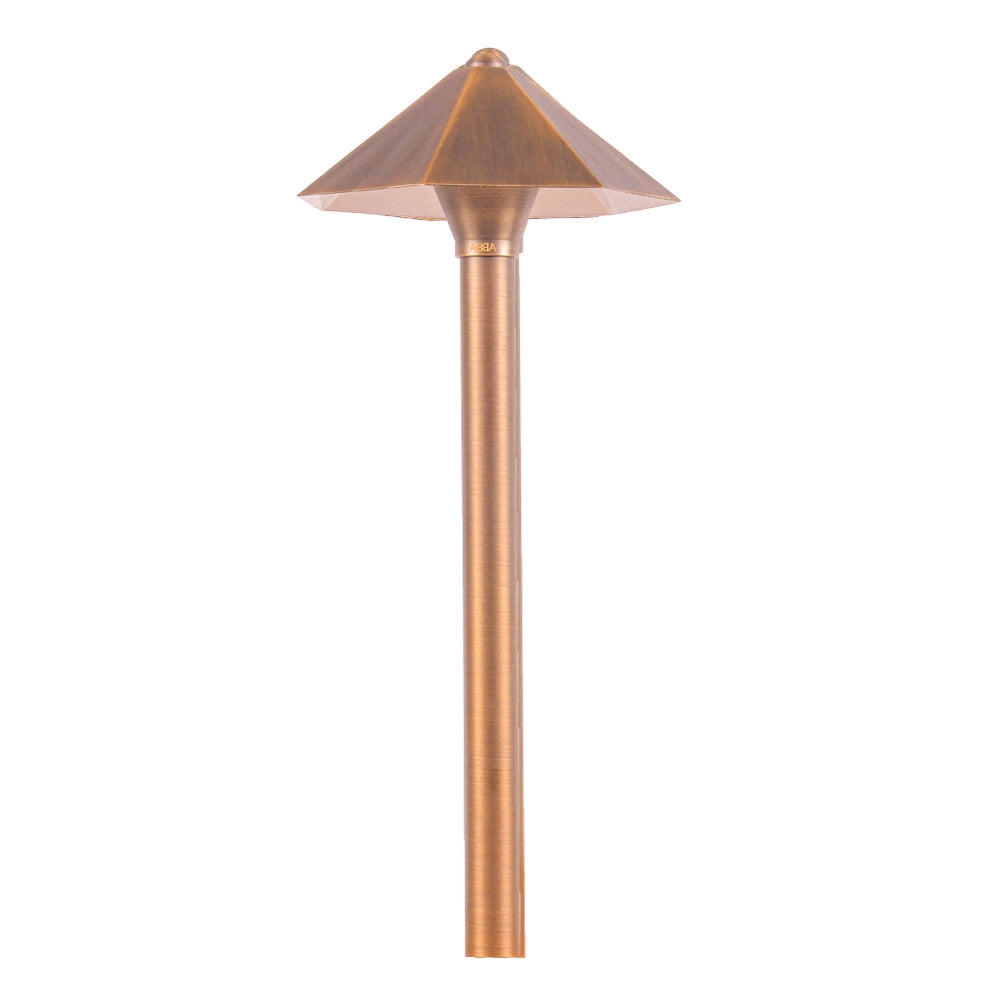 Antique Brass LED Path Light - Outdoor Garden Lighting, Natural Brass Finish for Walkways, Driveways & Landscaping