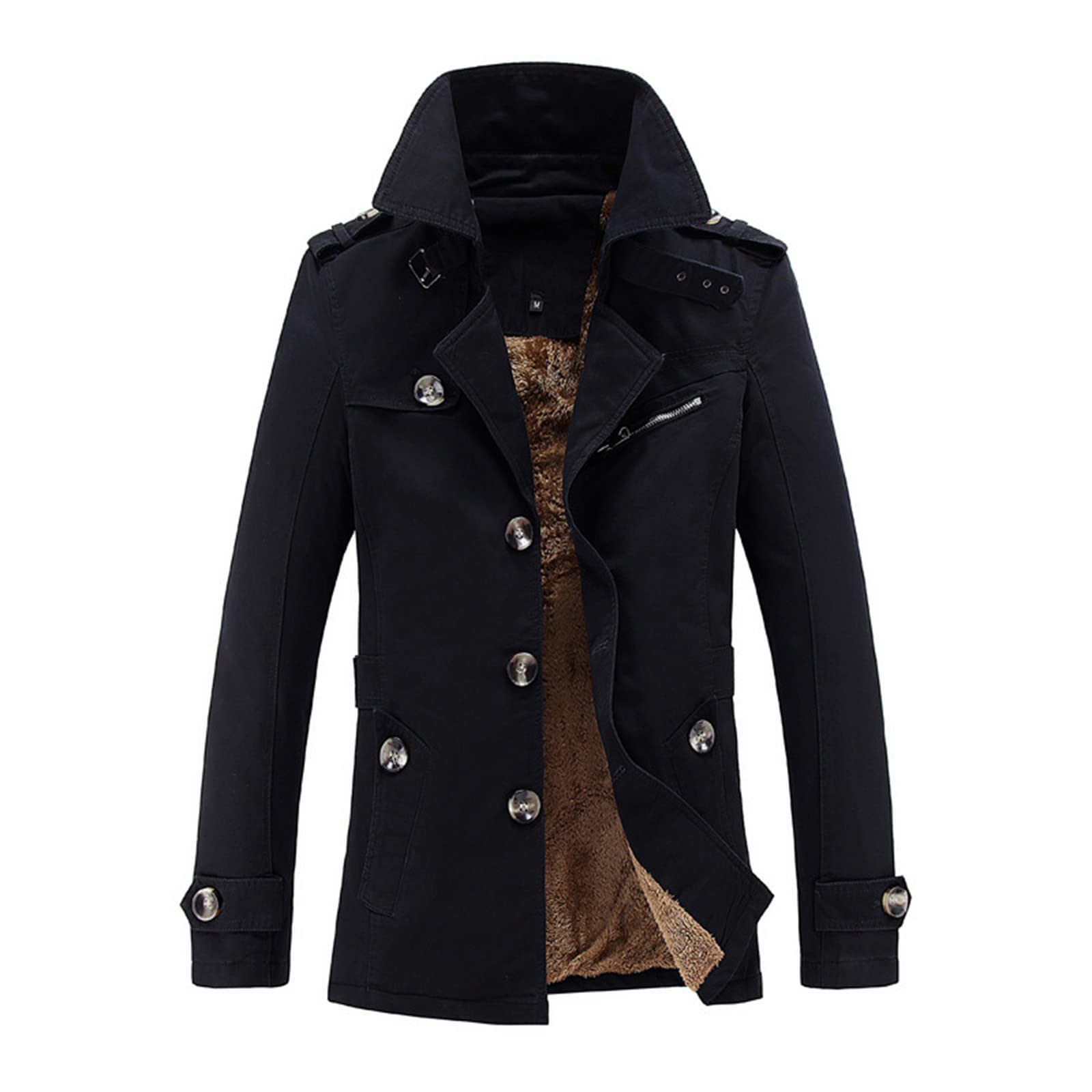 Men's Acne Jacket - Solid Color Turndown Collar Button Coat for Autumn & Winter | Warm Long Sleeve Single-Breasted Jacket | Perfect for Casual Outings, Work & Outdoor Activities