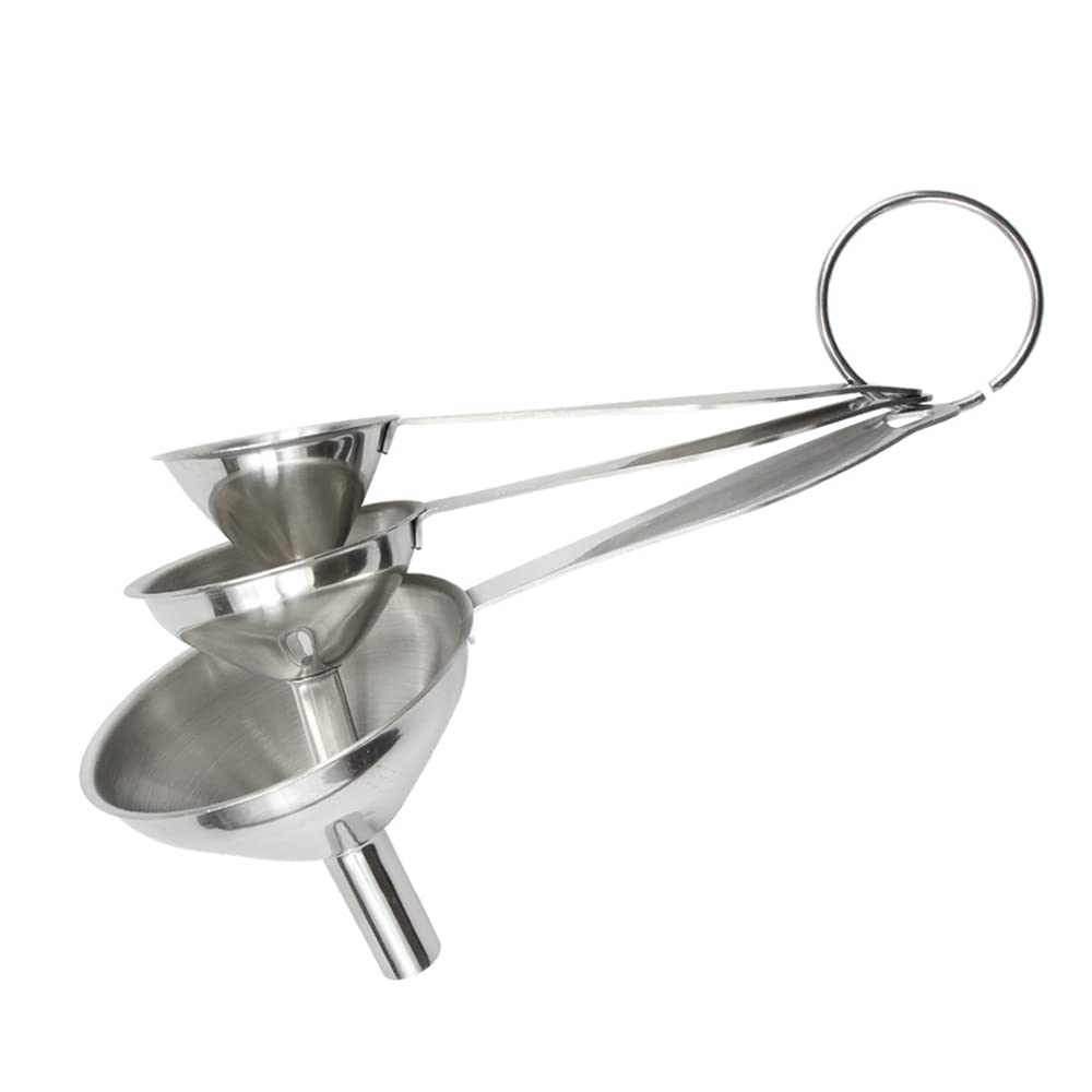 Premium 3-Piece Stainless Steel Kitchen Funnel Set - Durable Liquid & Powder Dispenser for Cooking, Baking, Canning & Oil Pouring - Perfect for Home Kitchen, Restaurant & DIY Projects