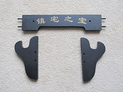 Black Horizontal Wall Mount Rack for Samurai Katana Sword - 1 Tier Display Holder with Gold Chinese Calligraphy (11 Inch) - Perfect for Home Decor, Martial Arts Studios & Sword Collections