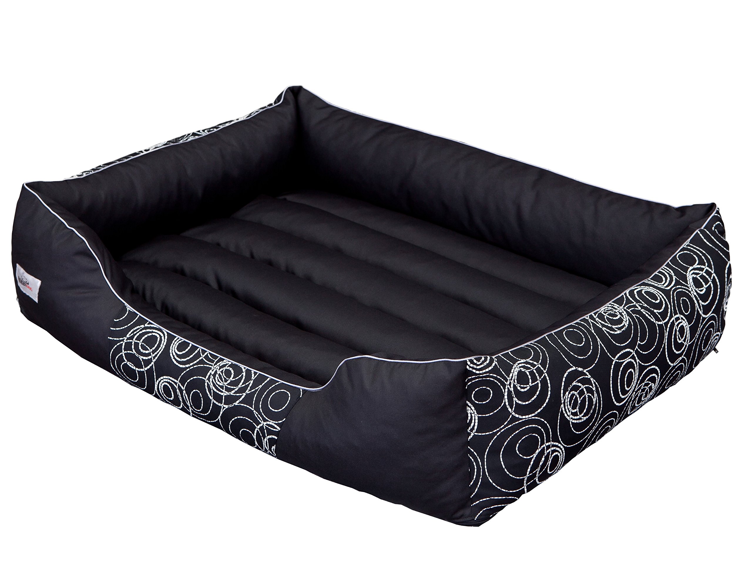 Premium Cordura Prestige Dog Bed - X-Large Size, Heavy-Duty Black with Wheels for Large Dogs | Durable & Washable Pet Bed for Home, Kennel, or Travel Use