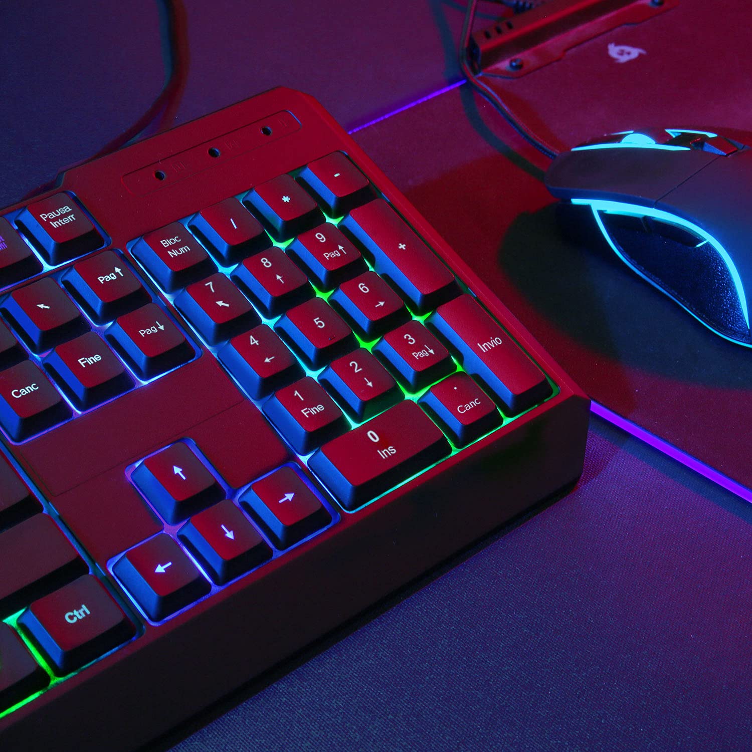 KLIM Chroma Italian USB Gaming Keyboard - RGB Backlit Mechanical Keyboard for PC, PS4, PS5, Windows & Mac - Black | Perfect for Gaming, Streaming & Office Work