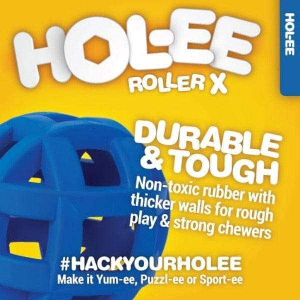 JW Pet Hol-ee Roller Extreme Ball - Durable Rubber Dog Toy for Fetch & Chewing - Interactive Play for Small & Large Dogs - Indoor & Outdoor Use