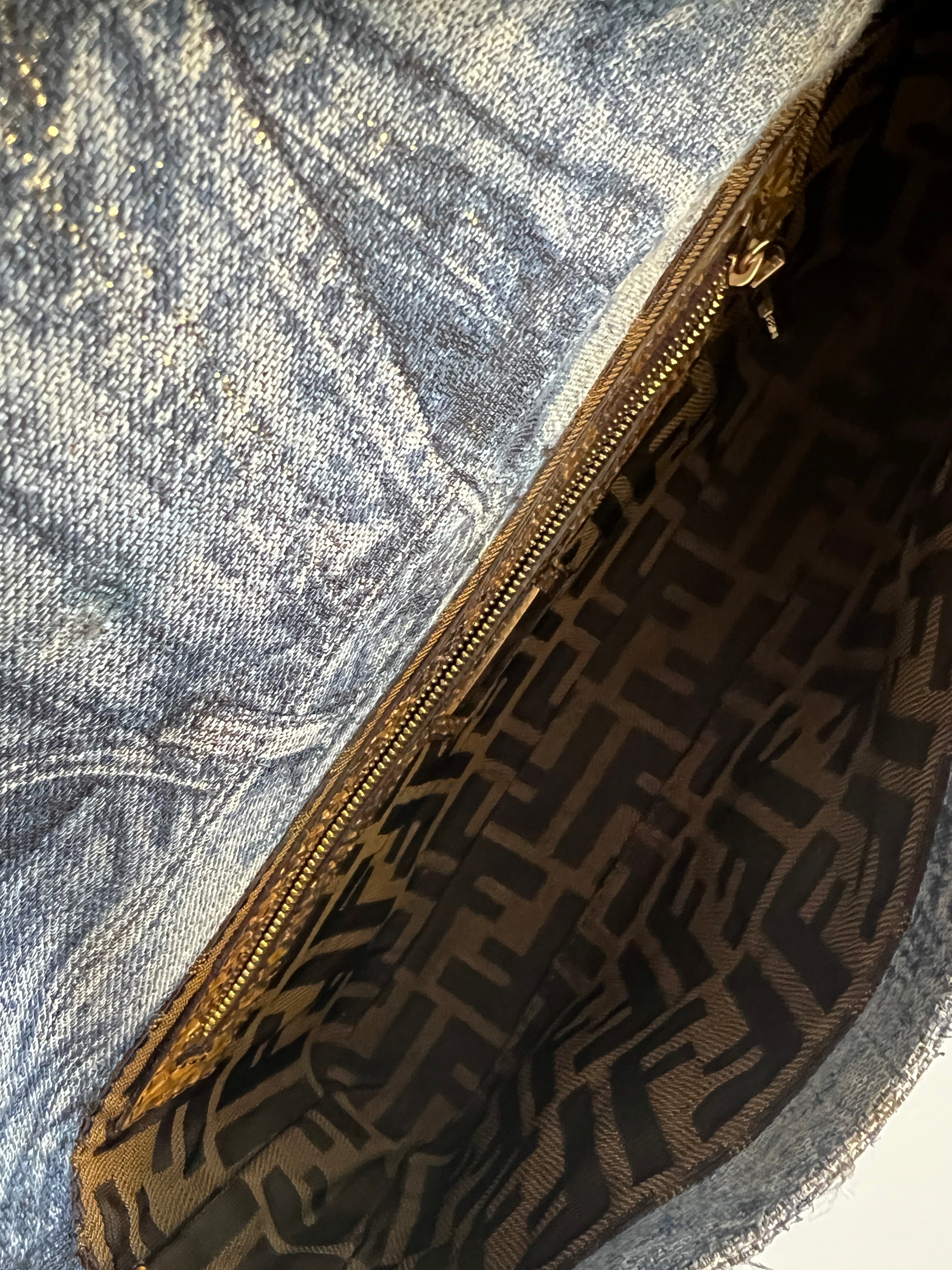 Fendi Denim Baguette Bag - Luxury Designer Crossbody Handbag for Women | Perfect for Casual Outings, Shopping & Travel