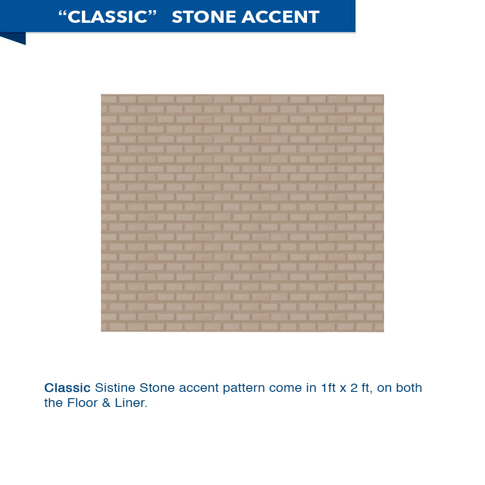 Corner Brown Sugar Sistine Stone & Classic Stone Accent DIY Shower Remodel Kit - Easy Bathroom Upgrade for Modern Home Renovation
