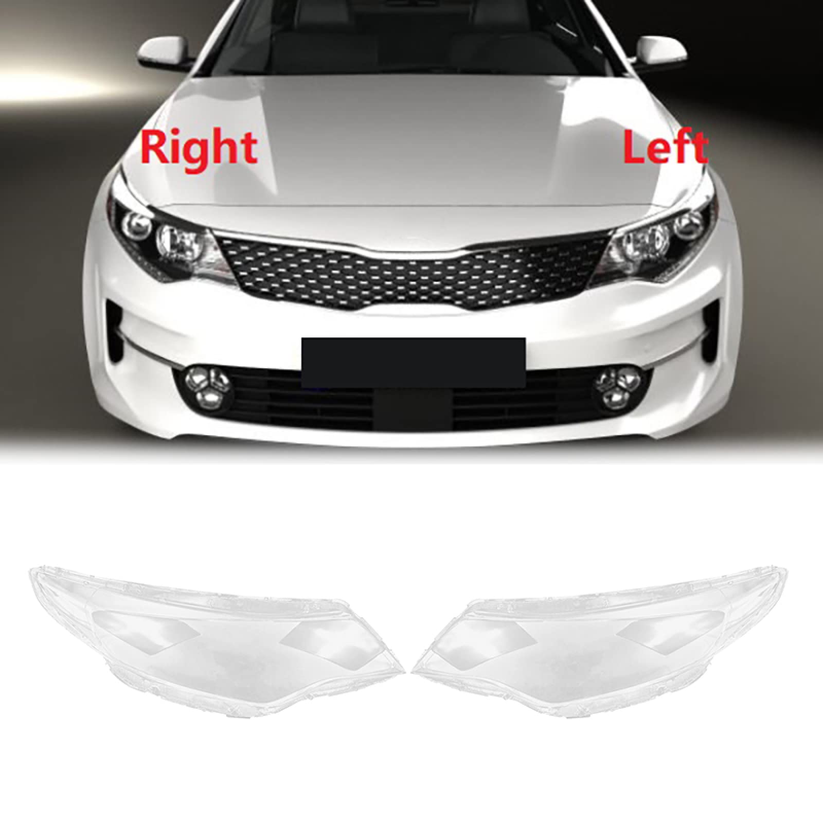 Premium Car Headlight Lens Cover for Kia K5 Optima 2016-2018 - Durable Headlight Shell & Transparent Lamp Shade - Perfect for Night Driving & Foggy Conditions