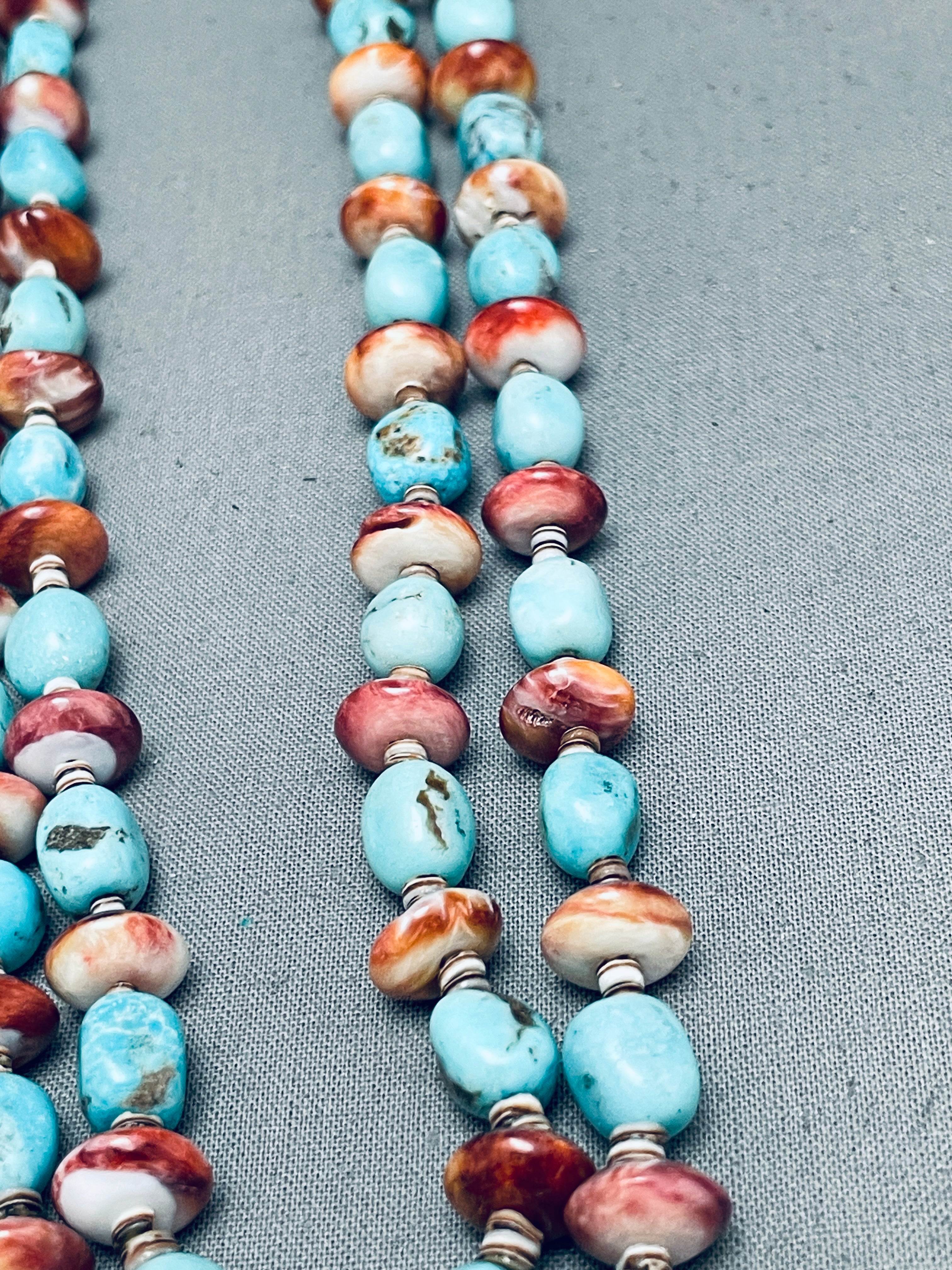 143 Grams Vintage Santo Domingo Turquoise Shell Jacla Necklace