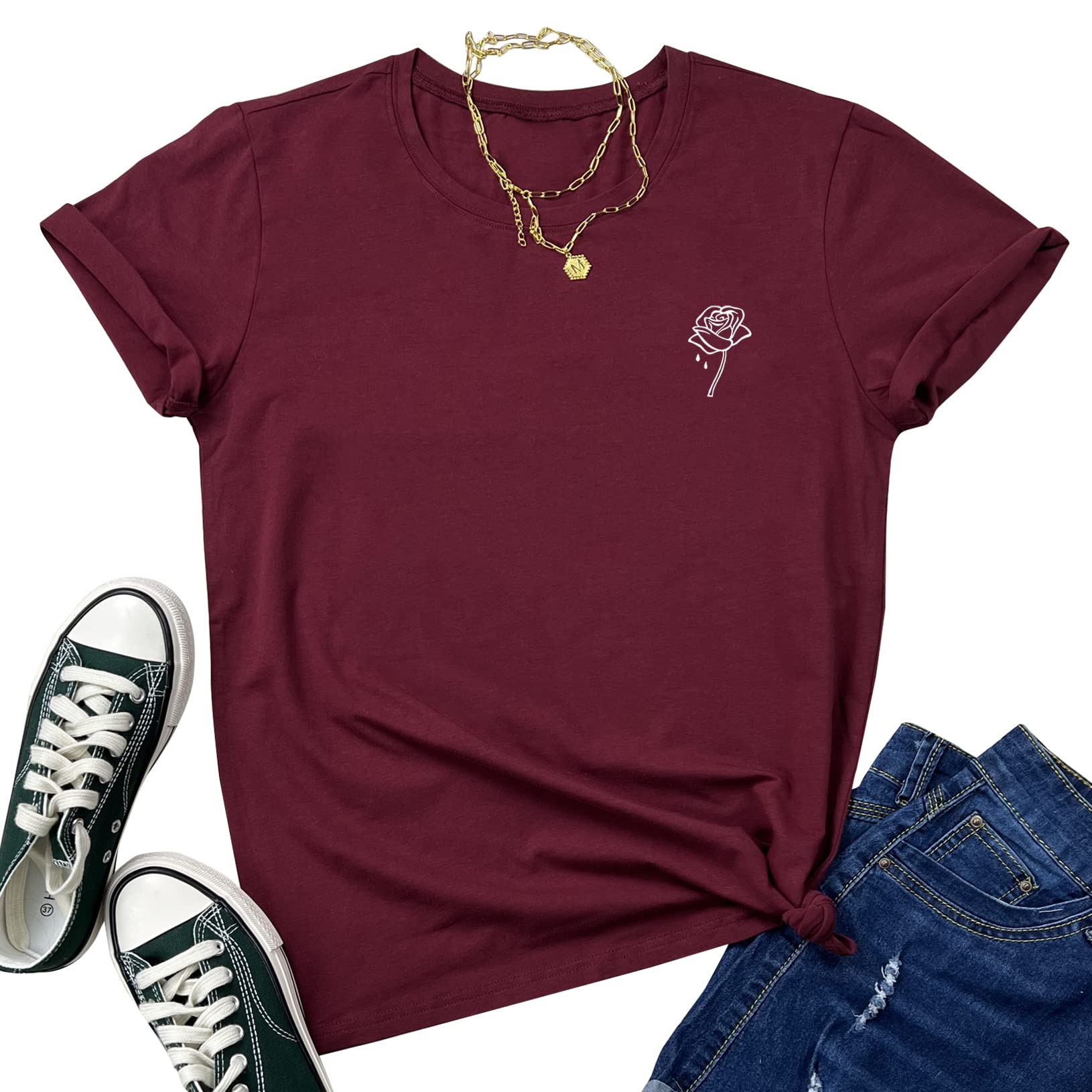 BLACKOO Women's Cute Graphic T-Shirt for Juniors - Trendy Casual Short Sleeve Top for Teens | Perfect for School, Shopping & Everyday Wear