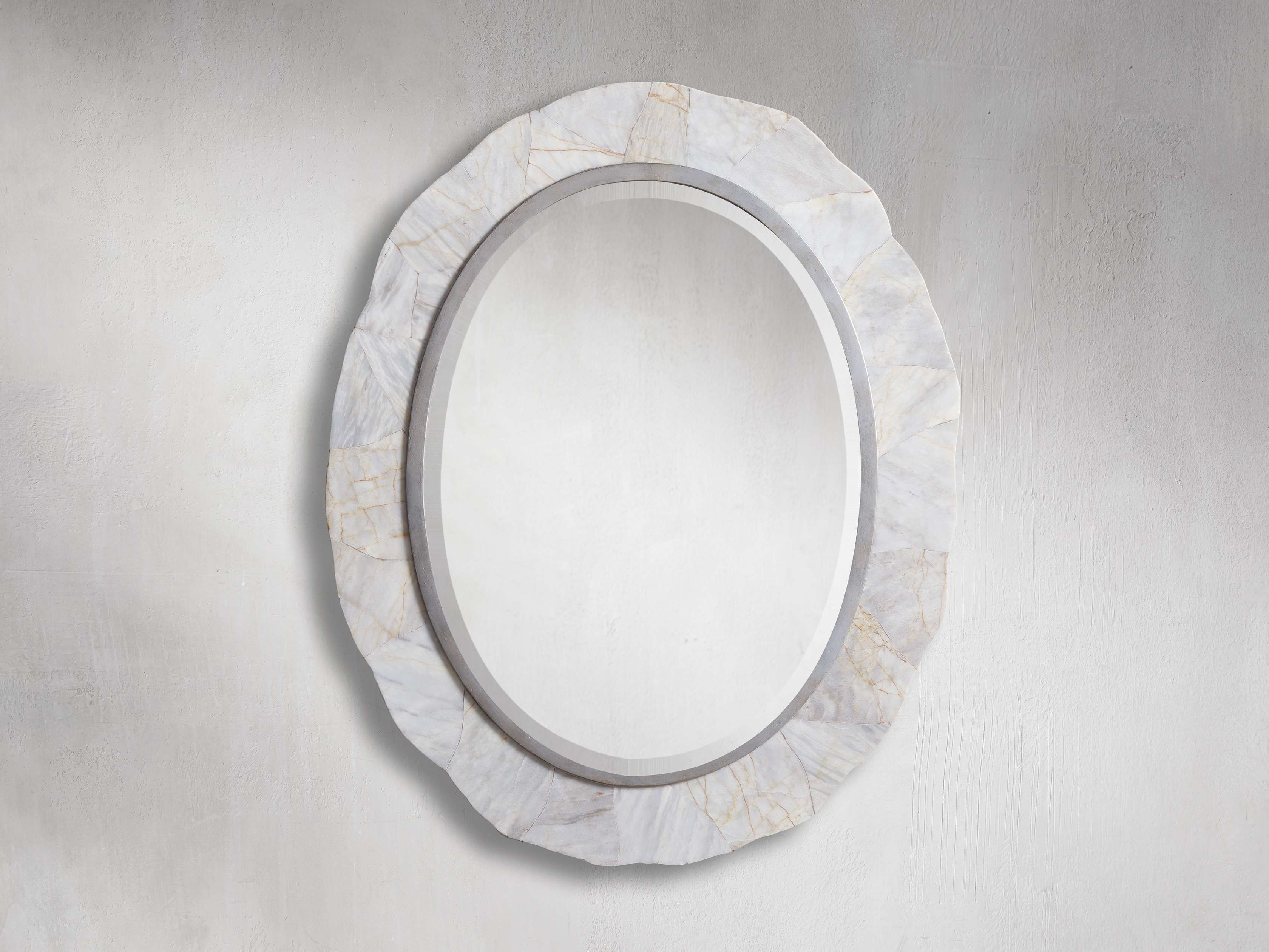 Stylish 30-Inch Oval Wall Mirror for Living Room, Bedroom & Bathroom - Boracay Collection - Elegant Home Decor & Functional Space Enhancer