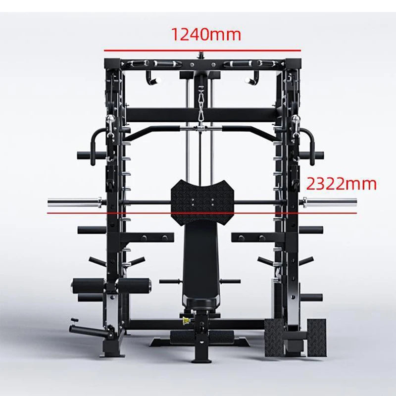 Commercial Multi-Function Smith Machine - 3D Power Rack Gym Equipment for Strength Training | Perfect for Home & Commercial Gyms, Weightlifting, CrossFit Workouts