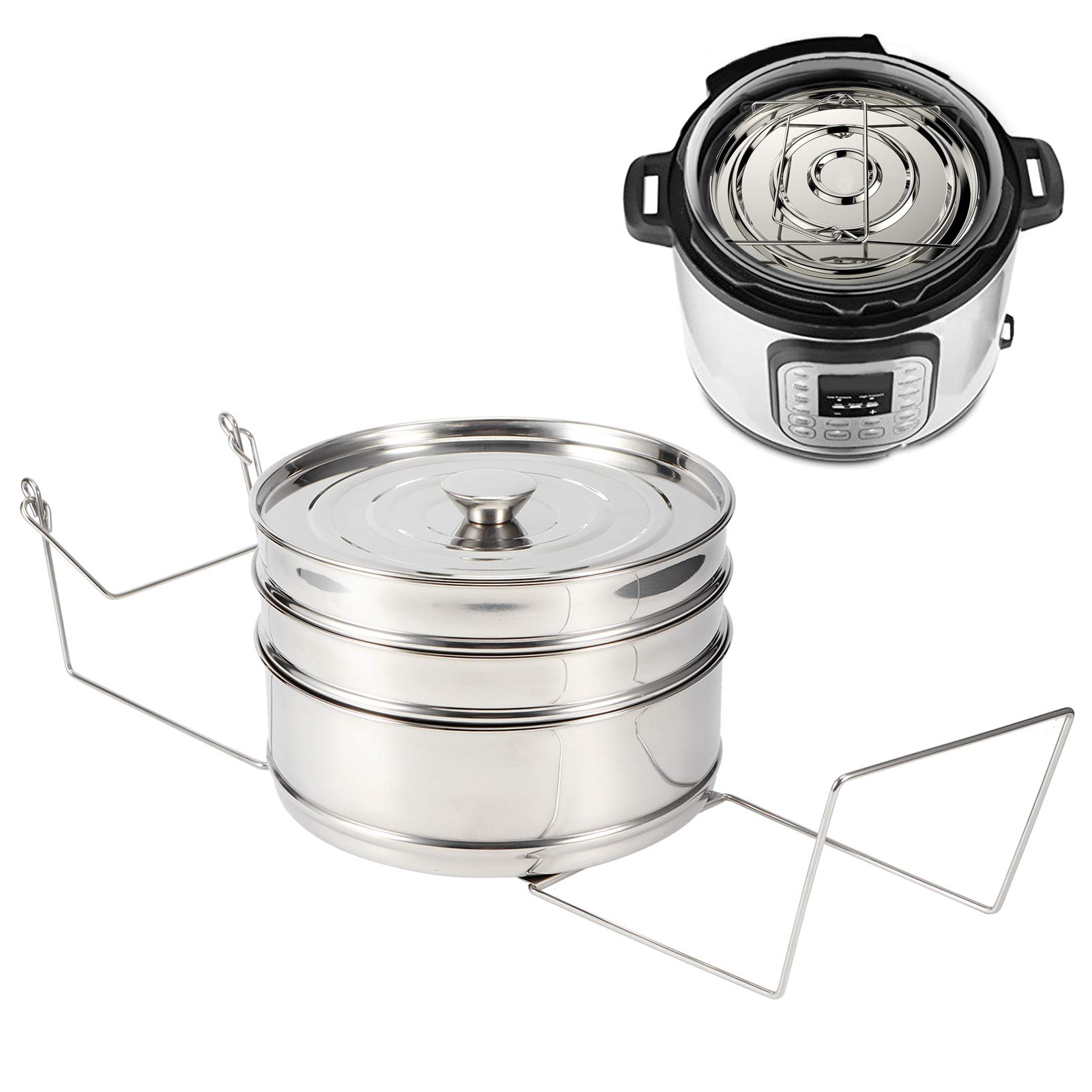 Stainless Steel Stackable Steamer Pot for Rice & Vegetables | Multi-Layer Cookware for Healthy Meals | Perfect for Meal Prep, Steaming Veggies & Dumplings