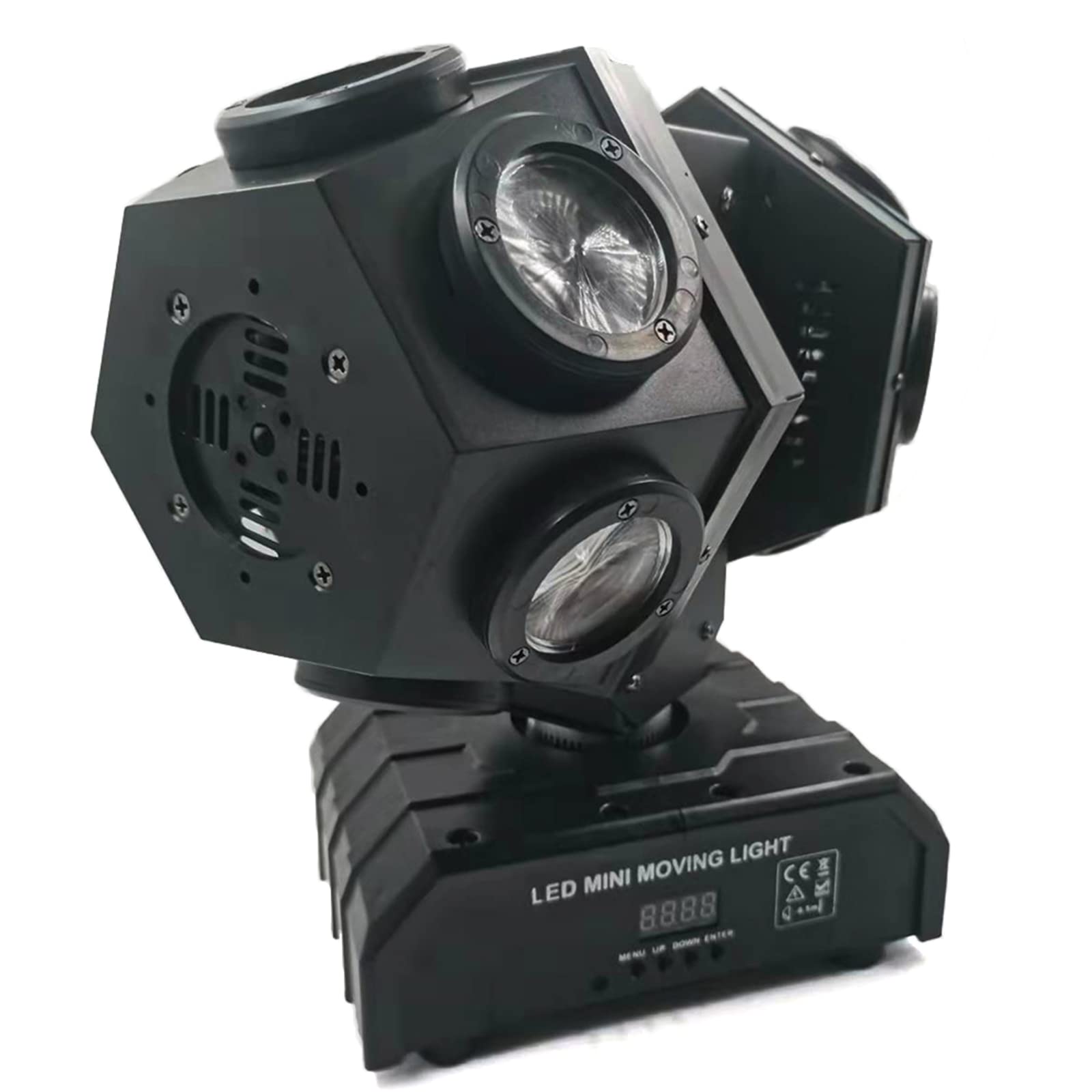 12 LED Moving Head DJ Light - Rotating Beam Stage Lighting with Sound Activation & DMX512 Control - Perfect for DJ, KTV, Disco, Wedding, Festival & Club Events - Professional Uplighting & Pinspot Effects