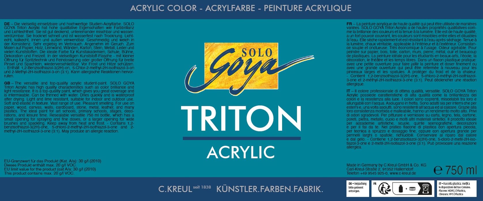 IDEN Wholesale Berlin Solo Goya 17002 Triton Acrylic Basic Paint - Rosso (005 Oxydrot) 0.75 oz - Professional Artist Paint for Canvas, Wood & DIY Crafts - Perfect for Home Decor & Art Projects