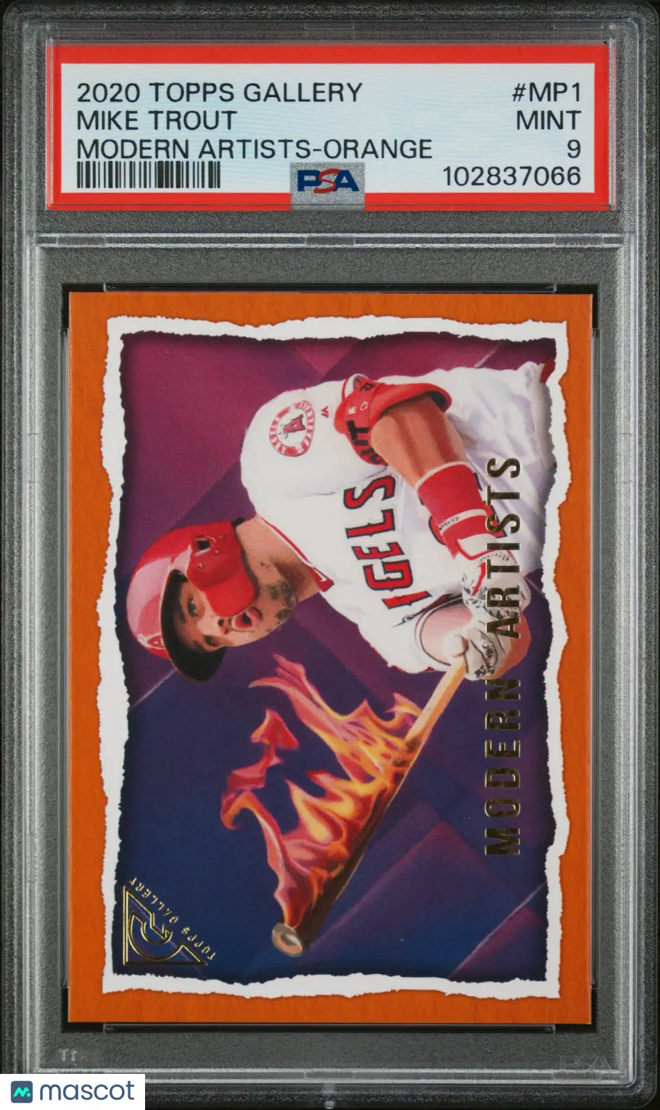 2020 Topps Gallery Modern Artists Orange Mike Trout PSA 9 /25 - Rare Baseball Trading Card for Collectors & Sports Fans - Perfect for Display, Investment & Memorabilia Collections