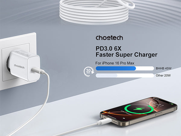 45W PD Fast Charger with GaN Technology | USB C Wall Charger for iPhone 15/14/13, Samsung Galaxy, iPad, MacBook | Compact & Portable Travel Charging Block for Home, Office, Car