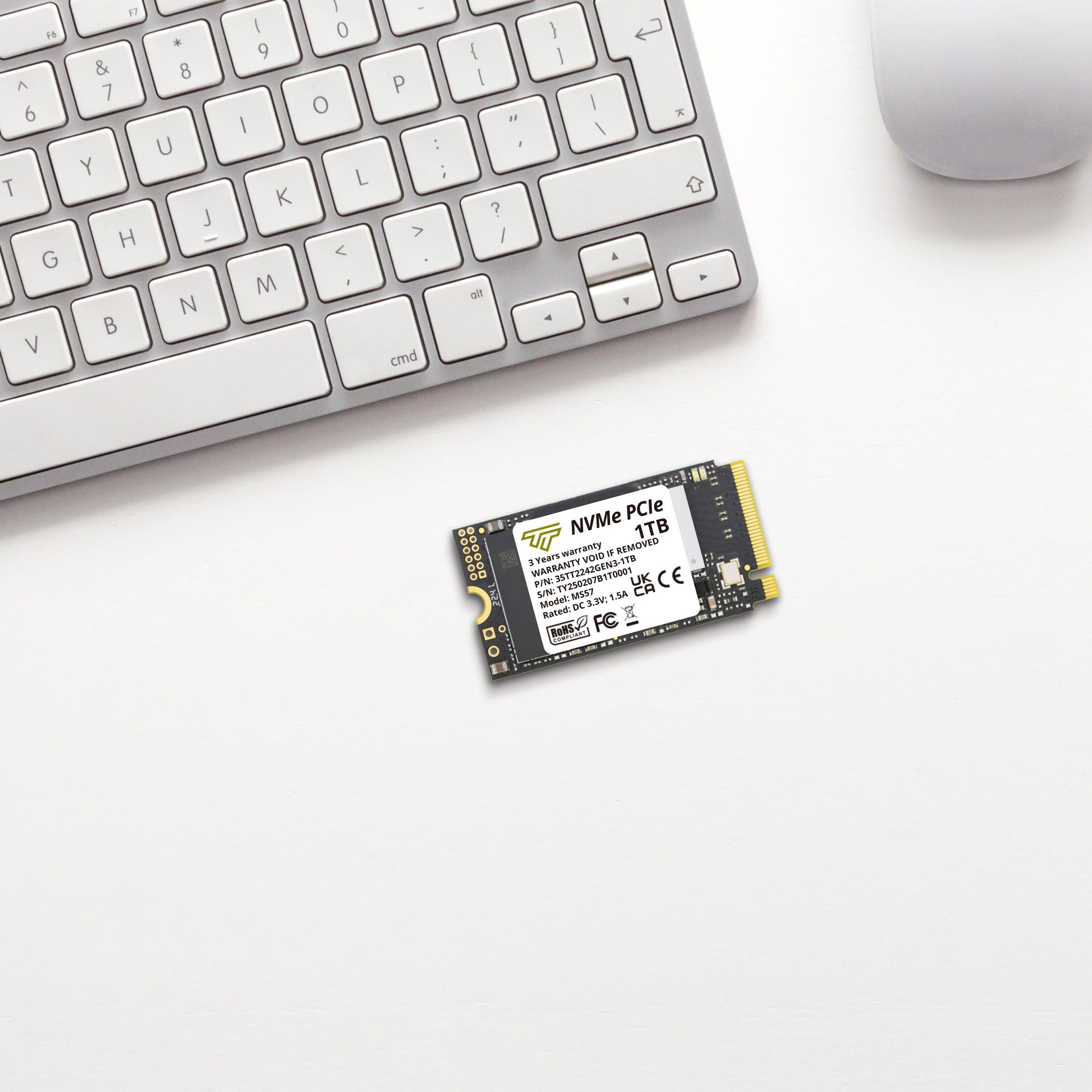 Timetec 1TB M.2 2242 NVMe PCIe Gen3x4 SSD - 3D NAND TLC Internal Solid State Drive with 2100MB/s Read & 1600MB/s Write Speed - Compatible with Lenovo ThinkPad E15, 11e Yoga Gen 6, Laptops & Desktops - Perfect for Gaming, Video Editing & Fast Boot Times