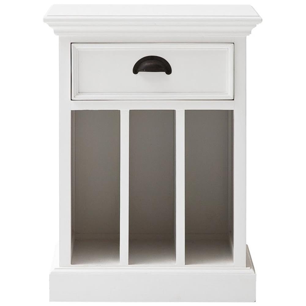 White Set of 2 Nightstands with Dividers - Modern Bedside Tables for Bedroom Storage & Organization | Perfect for Small Spaces, Apartments & Guest Rooms