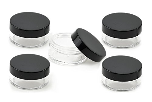 Travel Pots 10ml (Transparent With Black Lid) 5 Piece