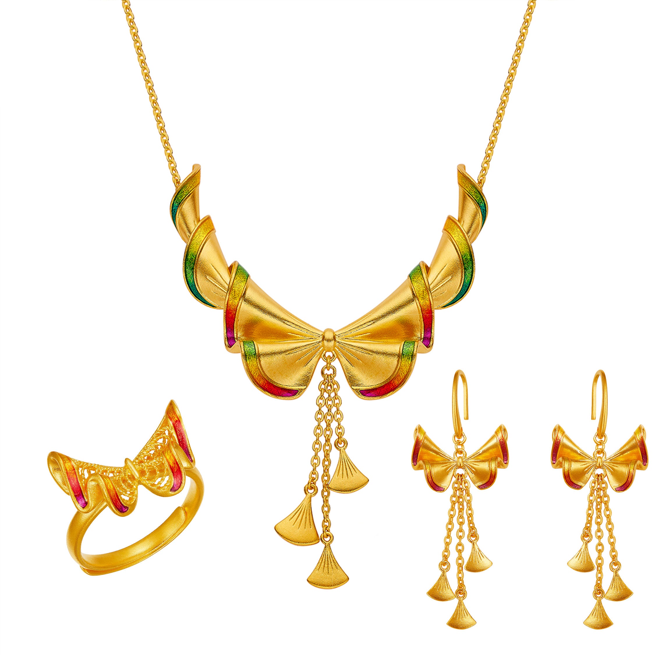 24K Gold Plated Ribbon Necklace for Women - Elegant Layering Jewelry for Parties, Weddings & Everyday Wear