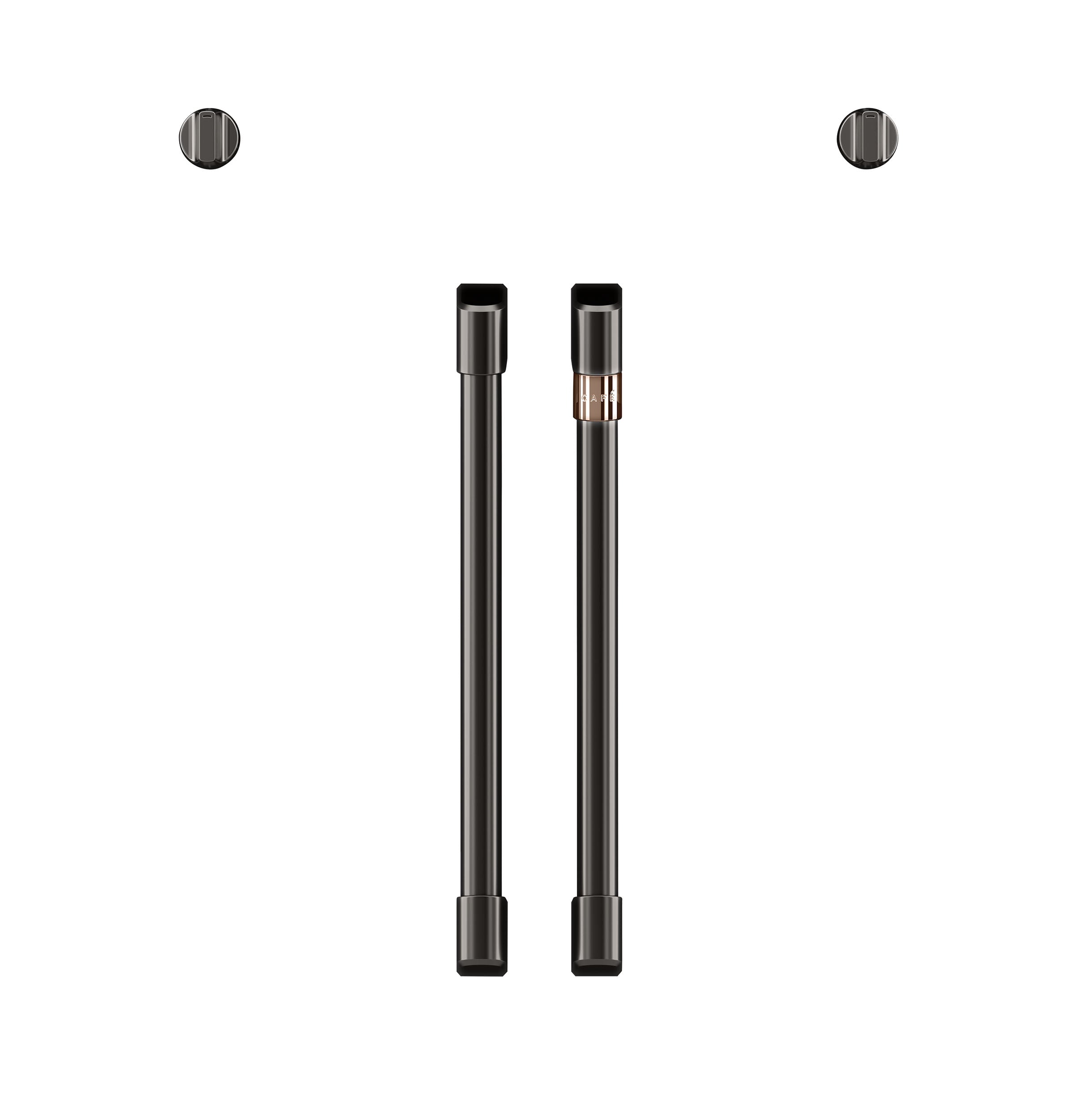 Brushed Black 2-Piece French Door Handles and 2-Piece Knobs Set - Café™ Style for Modern Kitchens & Cabinets - CXWSFHKPMBT - Perfect for Home Renovation & Interior Design