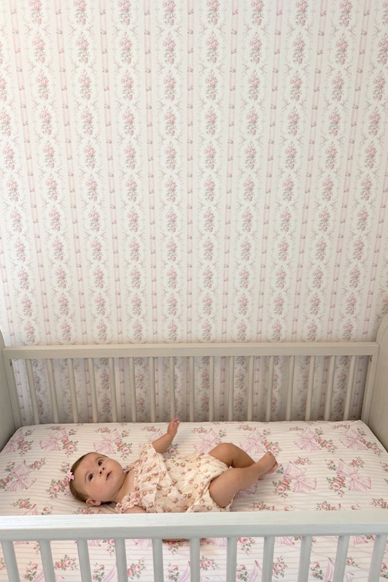 Soft Rosa Beaux 100% Cotton Crib Sheet - Breathable & Hypoallergenic Baby Crib Fitted Sheet for Nursery, Toddler & Kids Bed - Perfect for Daycare, Home Nursery & Travel Cribs