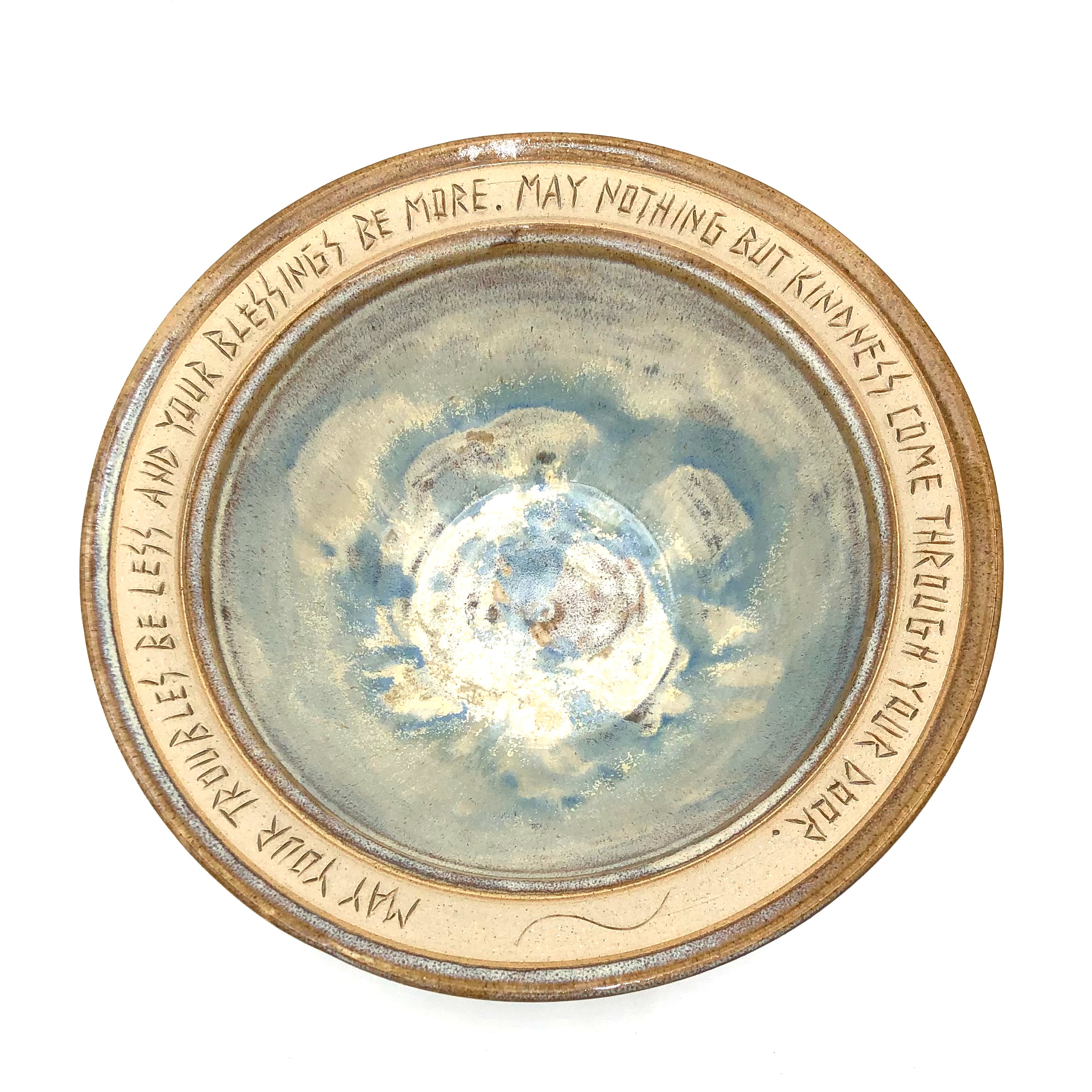 Bryan Becker Large Bowl - May Your Troubles Be Less - Perfect for Serving Salads, Soups & Snacks - Elegant Home Dining & Entertaining