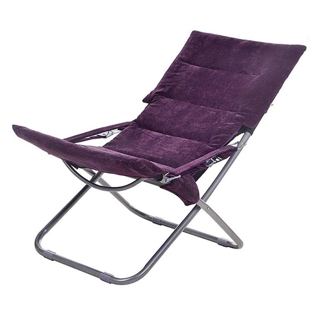 XEWNEG Outdoor Folding Sun Lounger - Adjustable 4-Position Backrest, Portable Beach Chair for Relaxing, Lounging & Sunbathing - Perfect for Poolside, Backyard, Patio & Vacation (Purple)