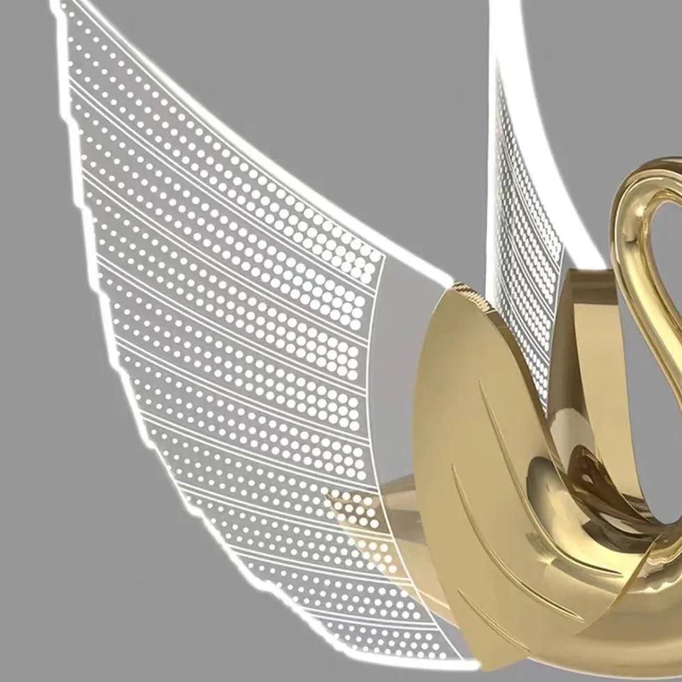 Modern Gold Swan Plug-in Wall Sconce Light - Elegant Plug-in Wall Lamp for Bedroom, Living Room, Hallway & Home Decor