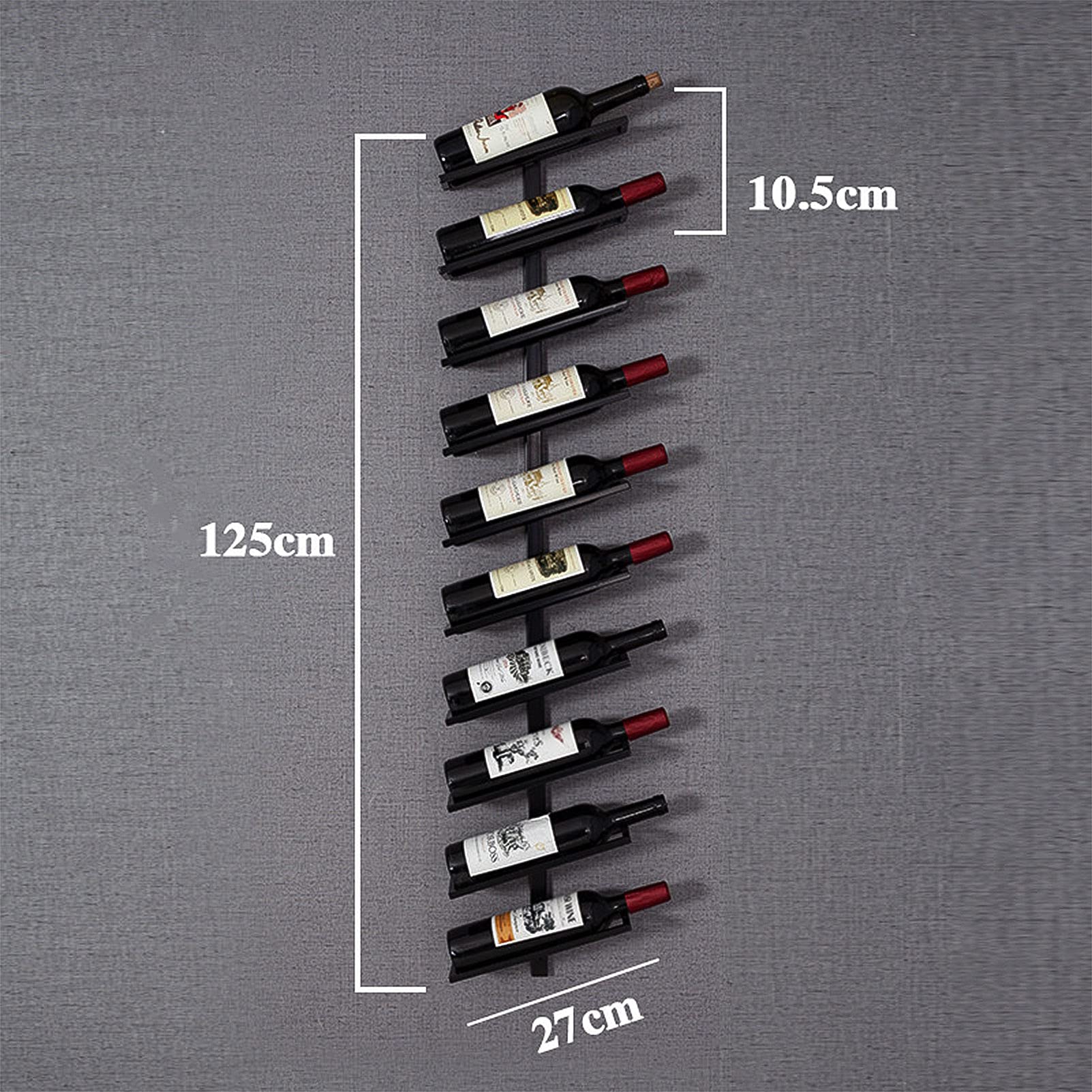 Wall-Mounted Wine Rack for 2/4/6/8/10/12 Bottles - Sturdy Metal Wine Storage Holder - Bronze/Black/Gold Finish - Perfect for Kitchen, Restaurant, Bar or Wine Cellar Organization & Decoration