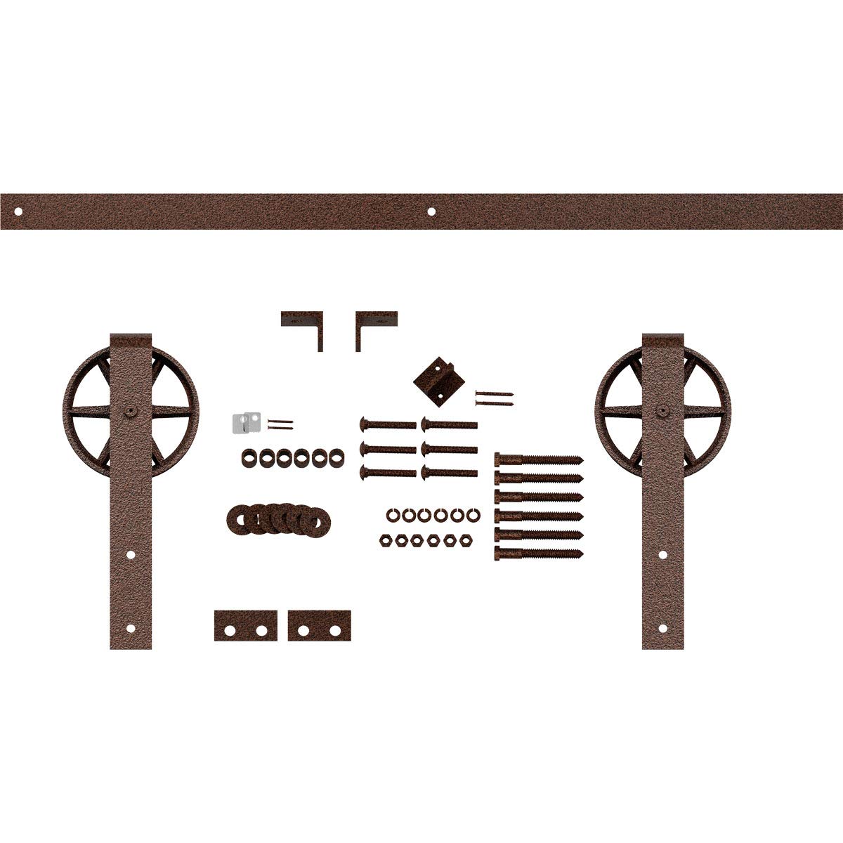 GB600148HWCV Premium Wagon Wheel Strap Barn Door Hardware Kit - 1 3/4