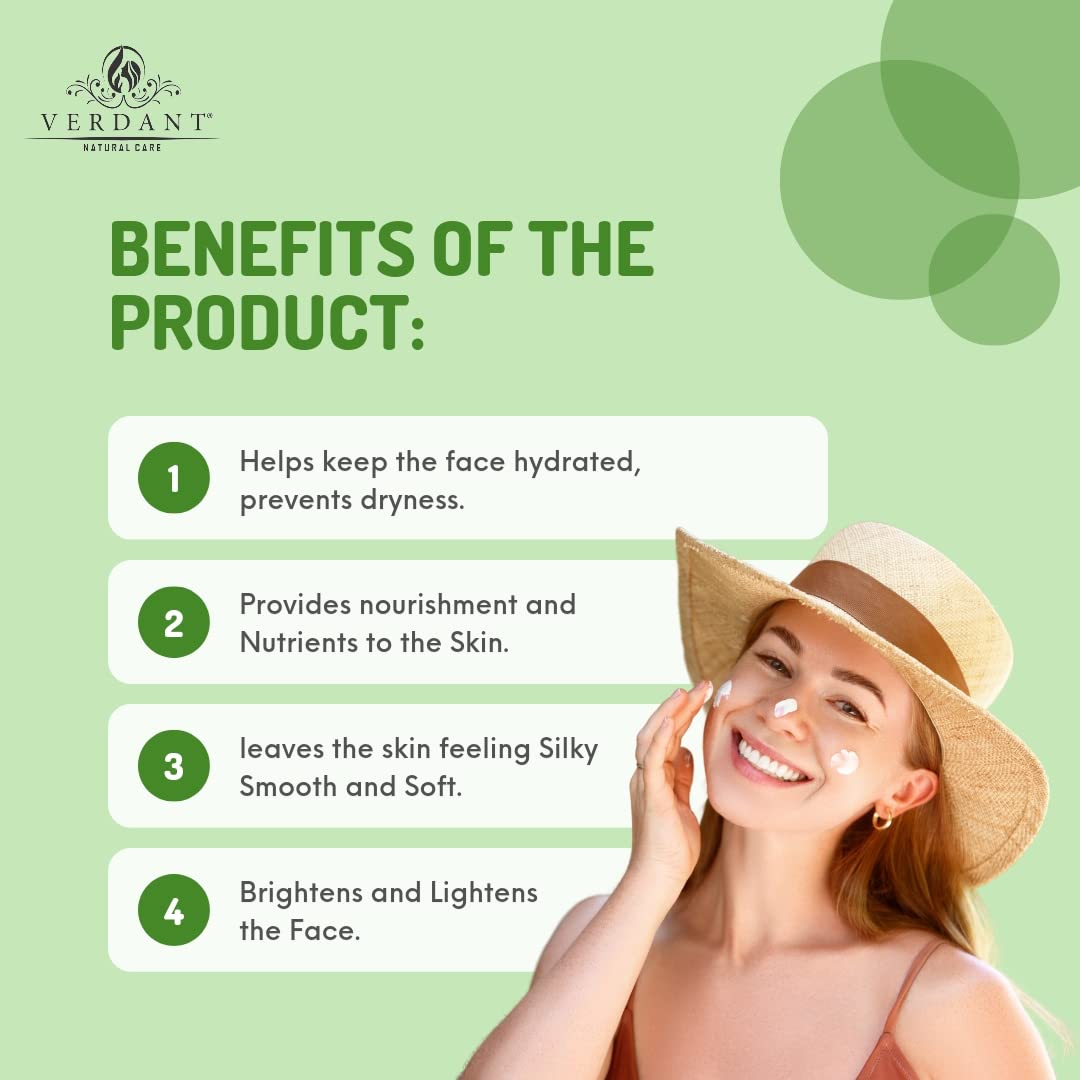 Verdant Aloe Vera Face Cream | Multi-Vitamin Moisturizer for Dry & Sensitive Skin | Paraben-Free, 100ml | Hydrating & Soothing for Daily Skincare Routine