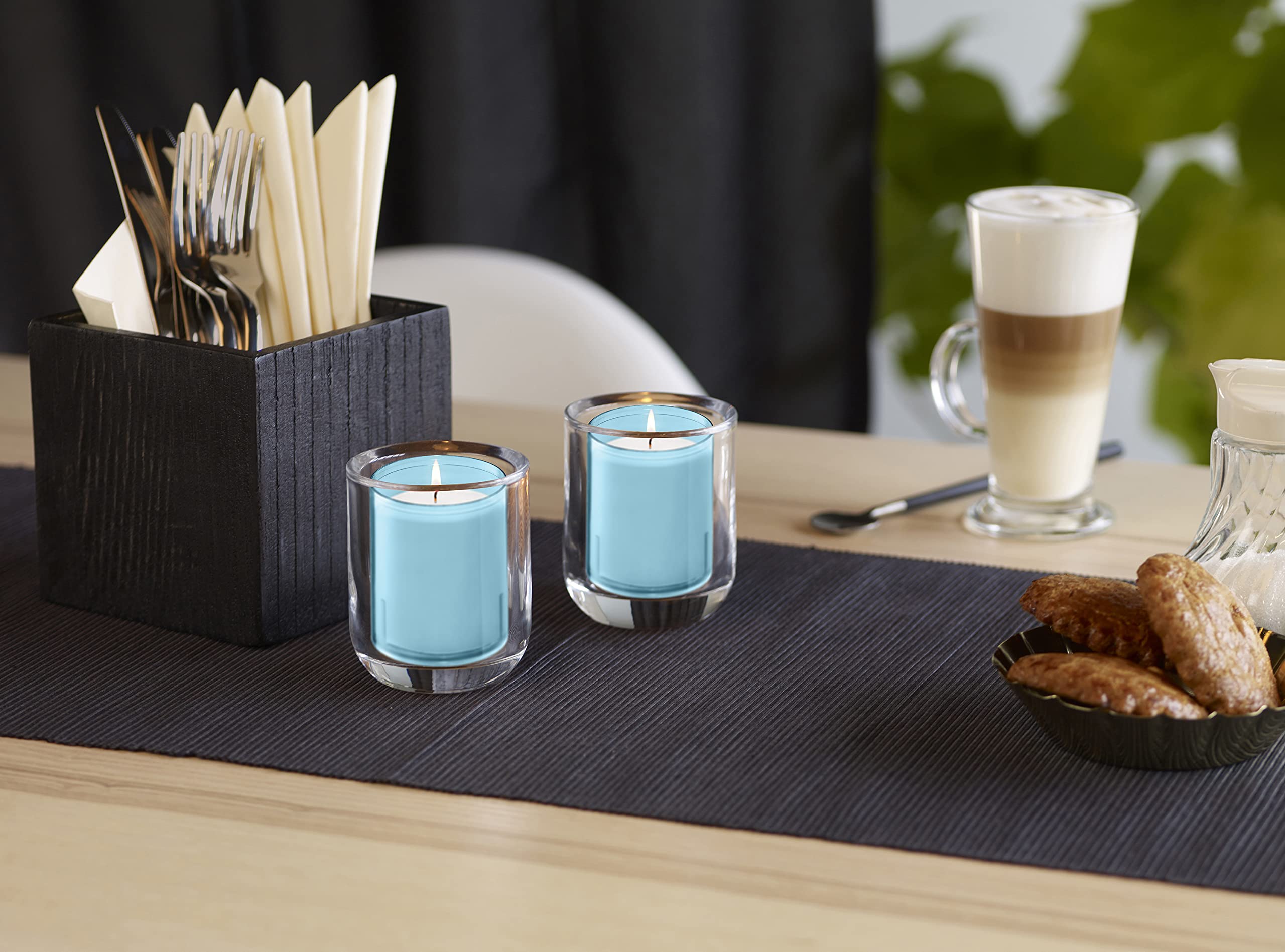 BOLSIUS 24-Hour Votive Candles - 20 Pack Blue Unscented Candles in Unbreakable Plastic Cups | Premium European Quality, Smokeless & Relightable | Perfect for Weddings, Parties, Home Decor & Religious Ceremonies