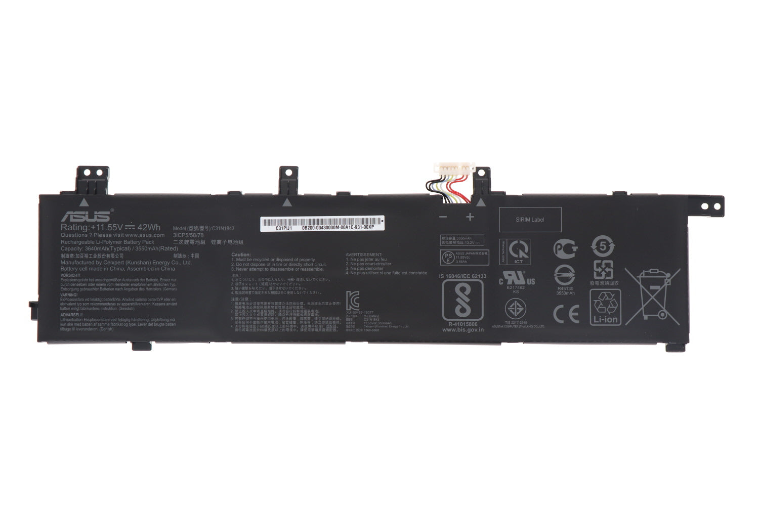 Original ASUS VivoBook S15 S432F/S432FA Replacement Battery 42Wh - Compatible with C31N1843 | Long-Lasting Power for Work, Study & Travel