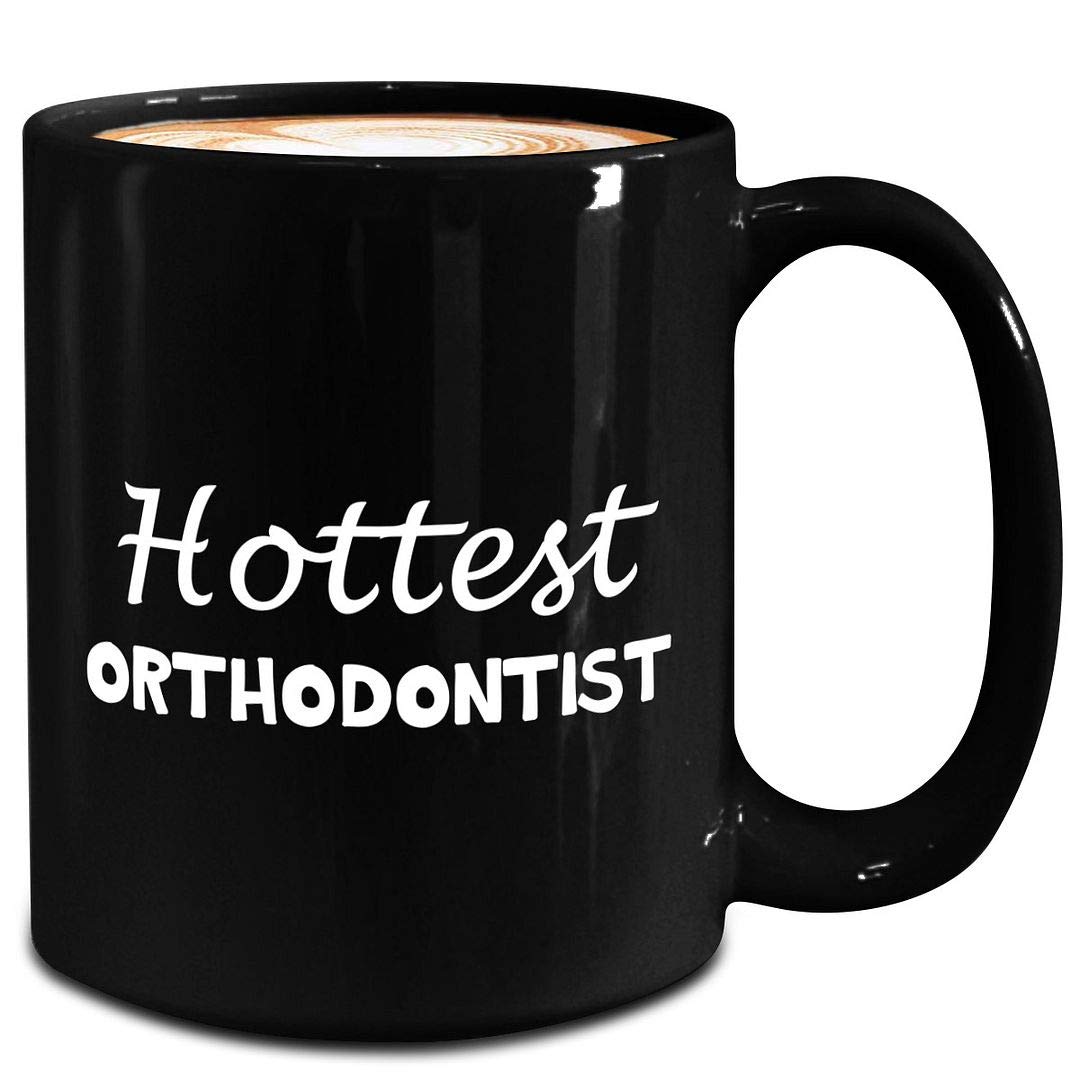 15oz Black Ceramic Coffee Mug - Funny Orthodontist Gift for Dentists, Teeth Alignment Specialists & Orthodontic Graduates - Perfect for Office, Clinic or Graduation Party