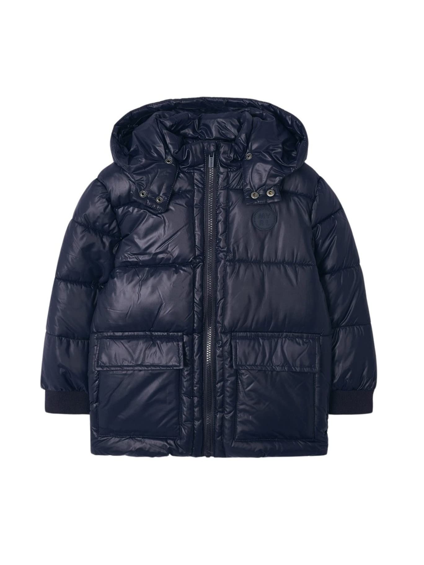 Mayoral Boys' Navy Blue Contrast Jacket 4466 - Stylish Outerwear for School, Playdates & Outdoor Adventures