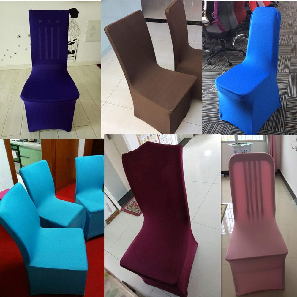 Stretch Spandex Dining Chair Covers - Elastic Slipcovers for Wedding, Banquet, Party (Purple) | Perfect for Home Decor, Event Seating & Restaurant Use