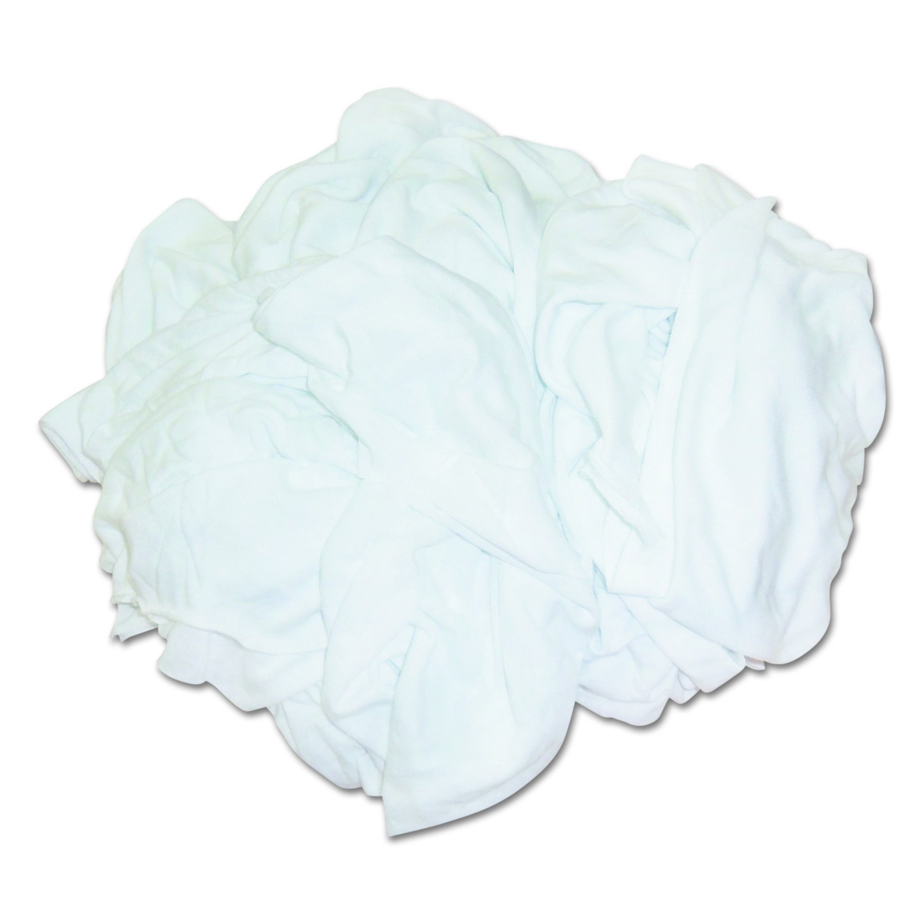 HOSPECO 45525BP Premium Bleached White T-Shirt Rags - Multi-Fabric Cleaning Cloths - 25 lb Polybag (Case of 25) - Ideal for Automotive, Industrial & Household Cleaning