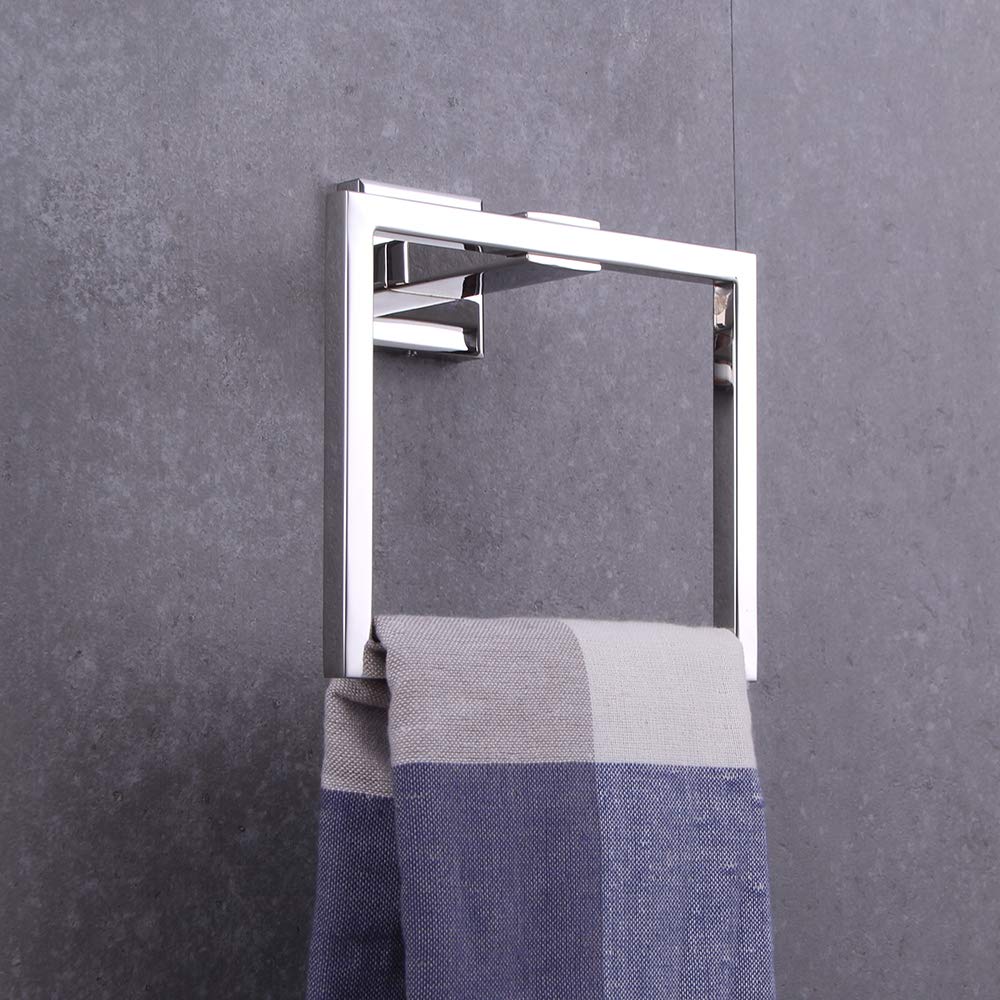 BEIGEEWY Stainless Steel Towel Ring Holder - Heavy Duty 304 SUS Wall Mounted for Bathroom, Kitchen, Garage - Polished Finish - Perfect for Hand Towels, Washcloths & Dish Towels - Durable & Stylish Bath Accessory