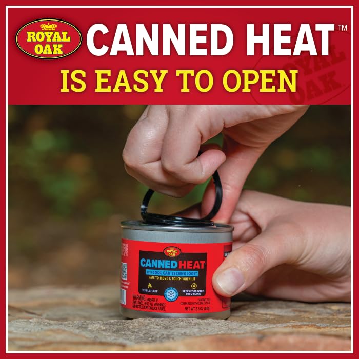 Royal Oak 12/6 Hour Canned Fuel - Non-Drip, Resealable & Easy Open Chafing Dish Fuel for Buffets, Catering, Weddings & Outdoor Events - Perfect for Food Warmers, Fondue Pots & Camping Stoves